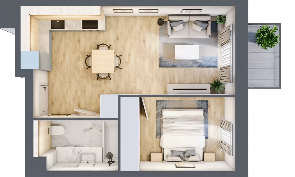 2 pokoje, mieszkanie 37,86 m², piętro 1, oferta nr A/KL2/1/03, Podhalańska Vita, Wrocław, Żerniki, Złotniki, ul. Podhalańska