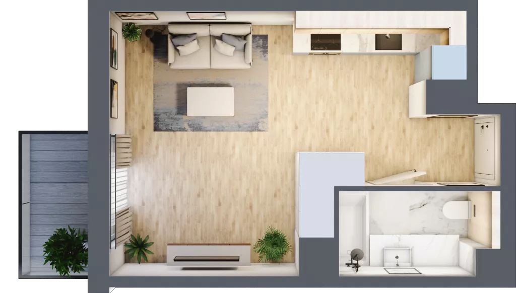 1 pokój, mieszkanie 29,46 m², piętro 3, oferta nr A/KL2/3/01, Podhalańska Vita, Wrocław, Żerniki, Złotniki, ul. Podhalańska