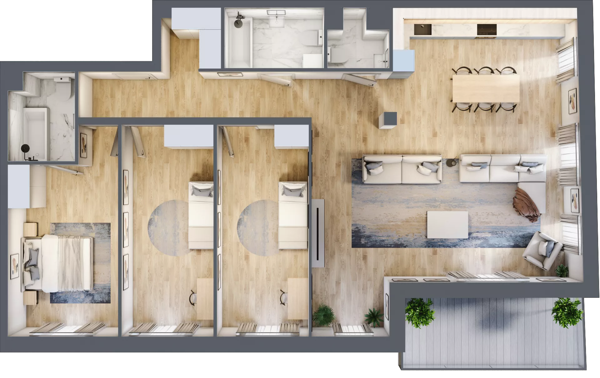 4 pokoje, mieszkanie 121,58 m², piętro 1, oferta nr B.8, Apartamenty Kapitanat bud. B, Gdańsk, Śródmieście, ul. Stępkarska / Wiosny Ludów