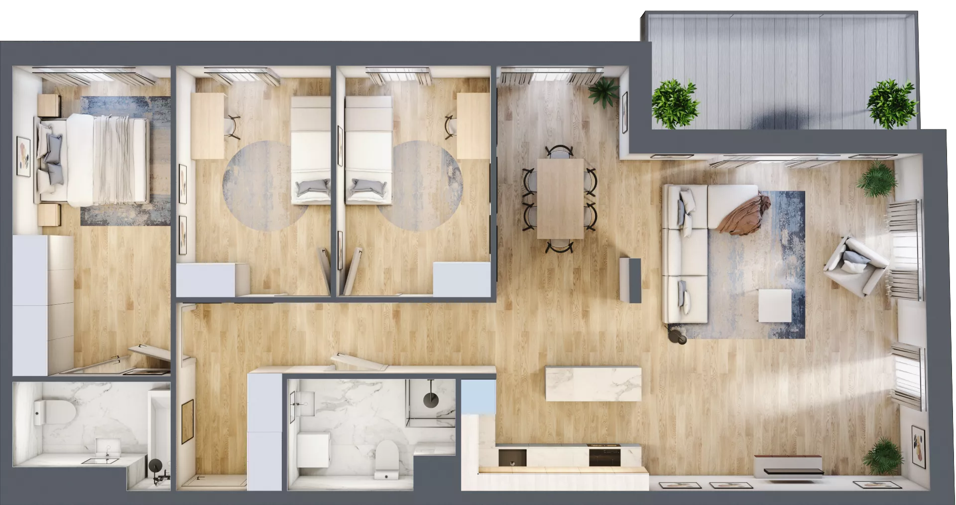 4 pokoje, mieszkanie 101,25 m², piętro 2, oferta nr B.19, Apartamenty Kapitanat bud. B, Gdańsk, Śródmieście, ul. Stępkarska / Wiosny Ludów