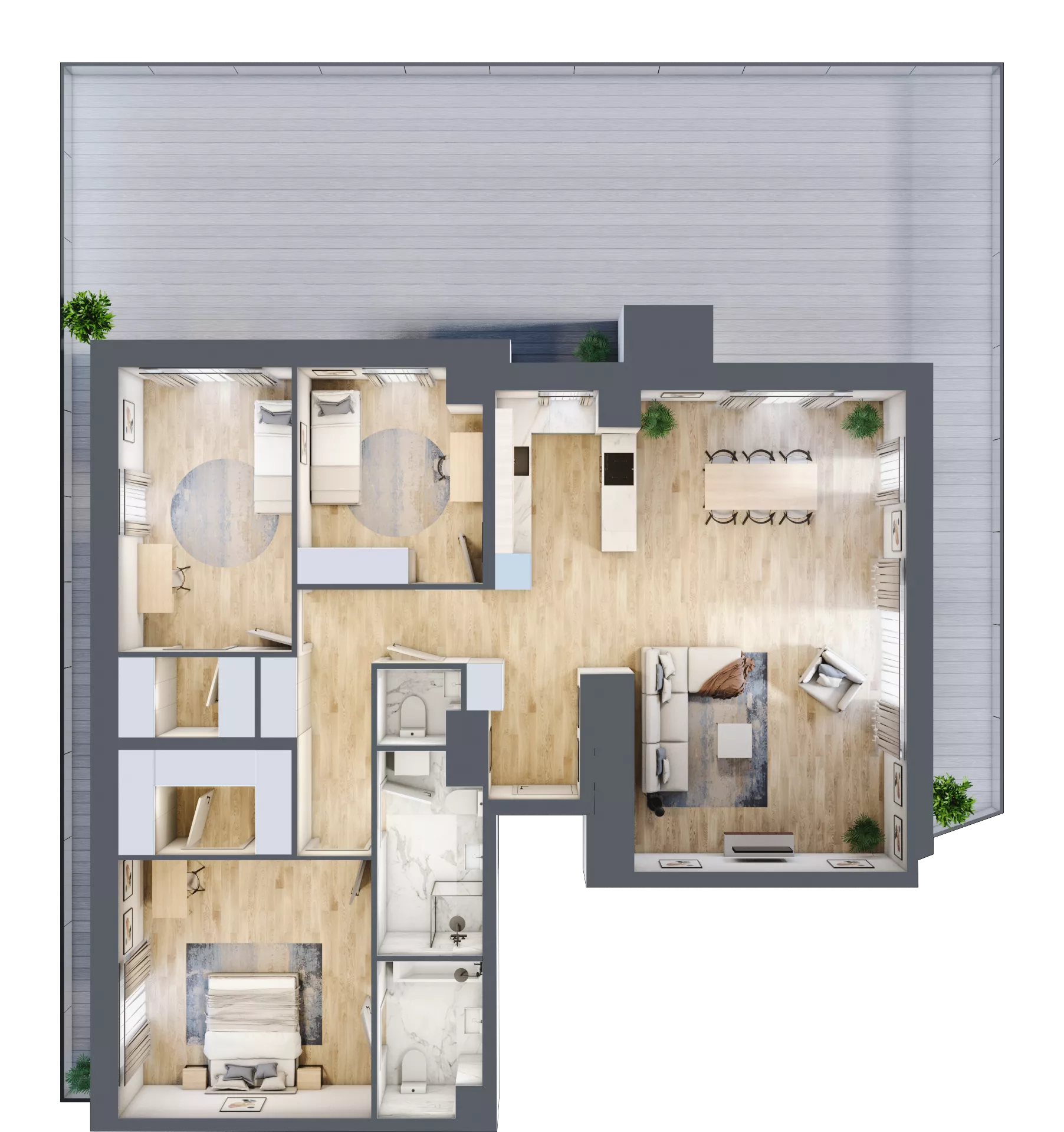 4 pokoje, mieszkanie 116,14 m², piętro 5, oferta nr B.51, Apartamenty Kapitanat bud. B, Gdańsk, Śródmieście, ul. Stępkarska / Wiosny Ludów