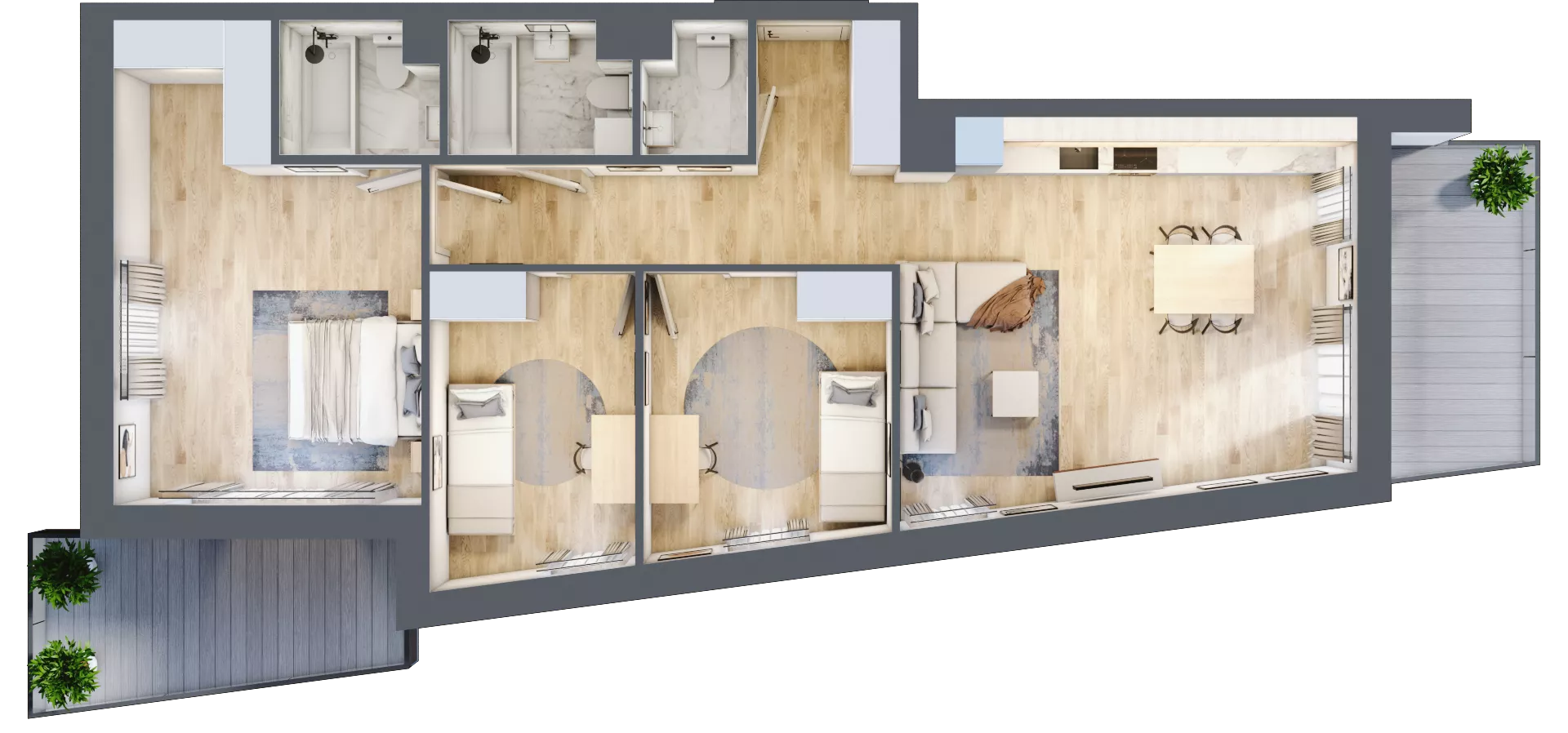 4 pokoje, mieszkanie 87,44 m², piętro 4, oferta nr A.40, Apartamenty Kapitanat bud. A, Gdańsk, Śródmieście, ul. Stępkarska / Wiosny Ludów