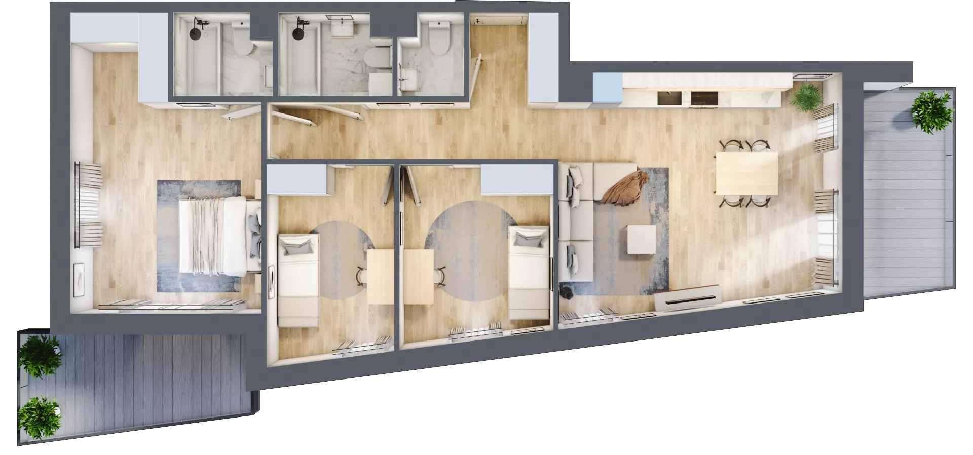 4 pokoje, mieszkanie 86,76 m², piętro 1, oferta nr A.7, Apartamenty Kapitanat bud. A, Gdańsk, Śródmieście, ul. Stępkarska / Wiosny Ludów