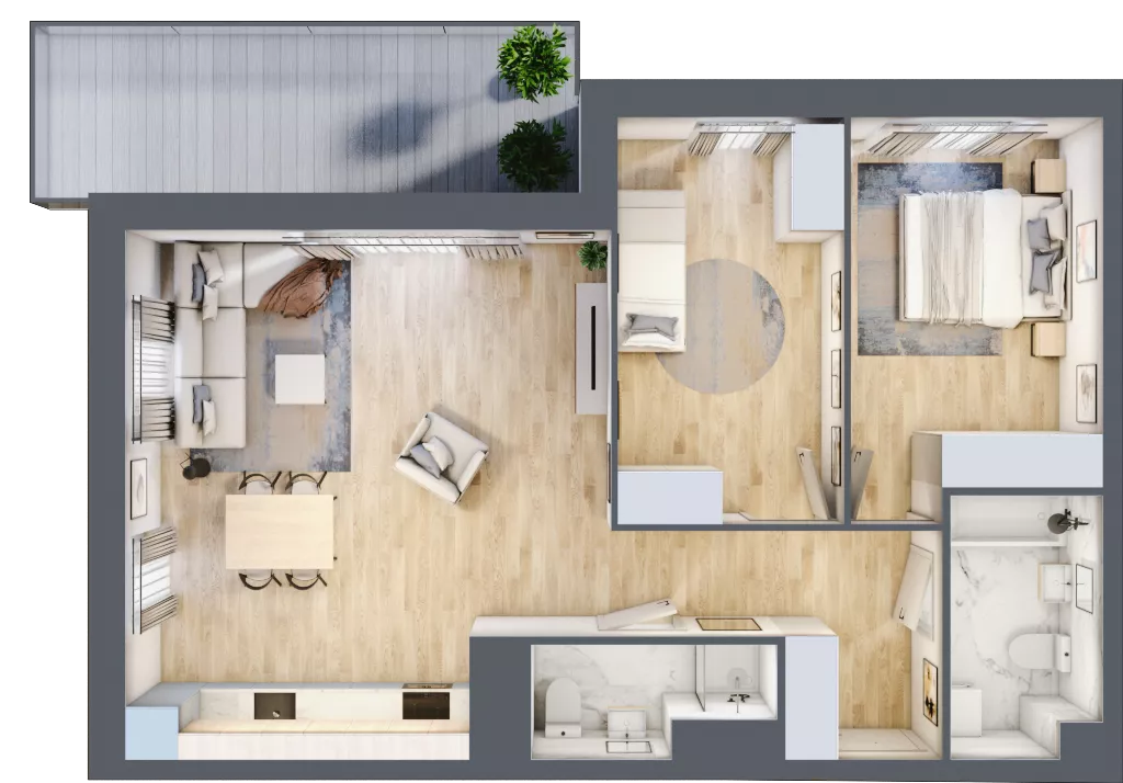 3 pokoje, mieszkanie 70,10 m², piętro 1, oferta nr A.11, Apartamenty Kapitanat bud. A, Gdańsk, Śródmieście, ul. Stępkarska / Wiosny Ludów