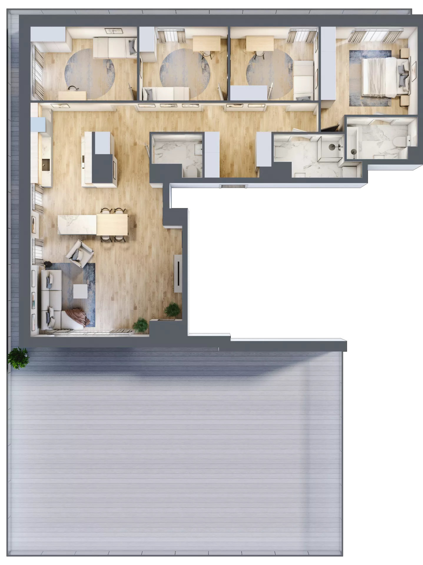 5 pokoi, mieszkanie 122,50 m², piętro 5, oferta nr A.47, Apartamenty Kapitanat bud. A, Gdańsk, Śródmieście, ul. Stępkarska / Wiosny Ludów