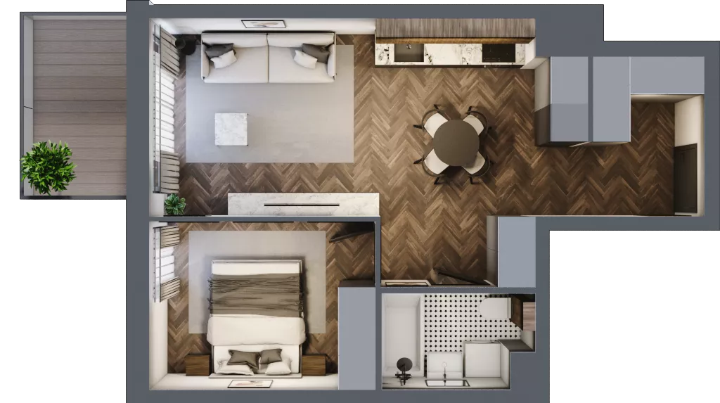 2 pokoje, mieszkanie 42,47 m², piętro 2, oferta nr A.M69, Paderewskiego 29, Katowice, Osiedle Paderewskiego-Muchowiec, Dolina Trzech Stawów, ul. Ignacego Paderewskiego 29