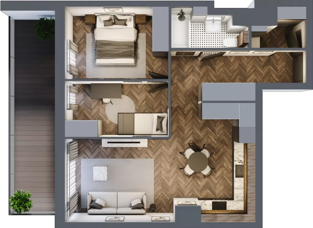 3 pokoje, mieszkanie 57,05 m², piętro 3, oferta nr A.M74, Paderewskiego 29, Katowice, Osiedle Paderewskiego-Muchowiec, Dolina Trzech Stawów, ul. Ignacego Paderewskiego 29