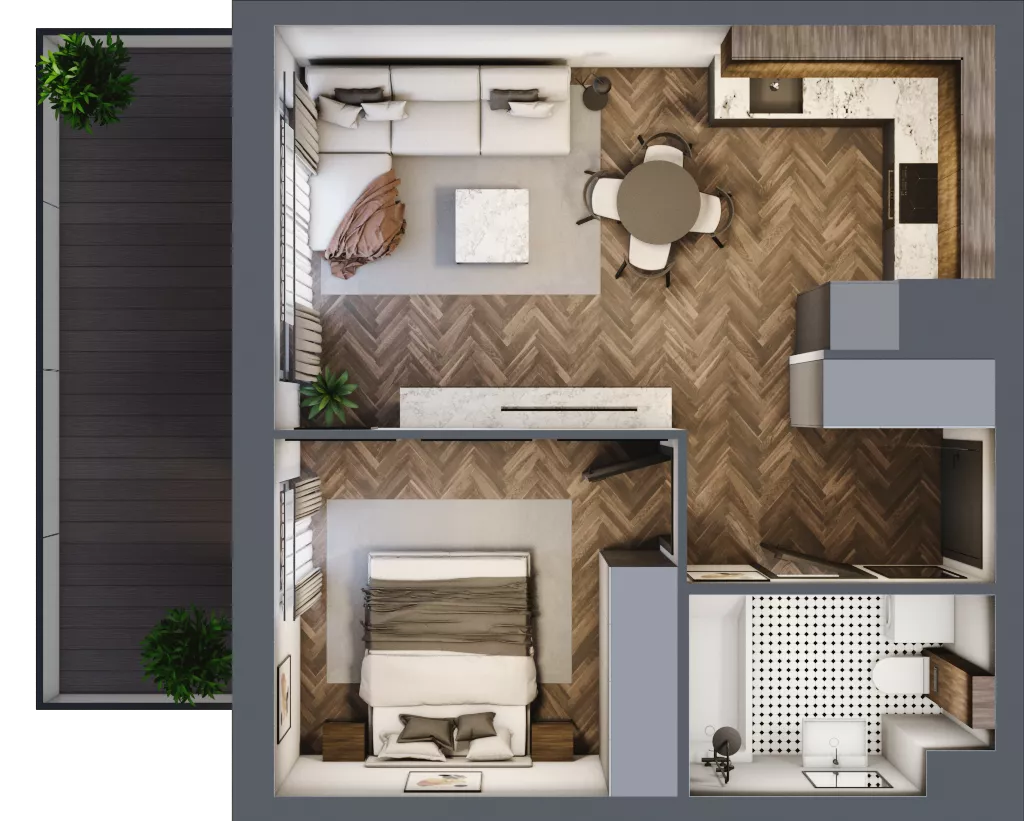 2 pokoje, mieszkanie 40,62 m², piętro 4, oferta nr A.M29, Paderewskiego 29, Katowice, Osiedle Paderewskiego-Muchowiec, Dolina Trzech Stawów, ul. Ignacego Paderewskiego 29