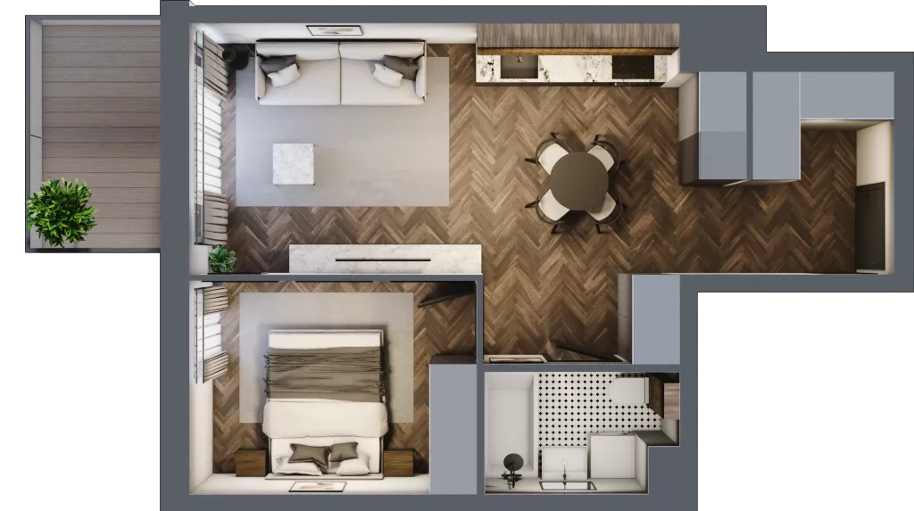 2 pokoje, mieszkanie 42,47 m², piętro 6, oferta nr A.M93, Paderewskiego 29, Katowice, Osiedle Paderewskiego-Muchowiec, Dolina Trzech Stawów, ul. Ignacego Paderewskiego 29