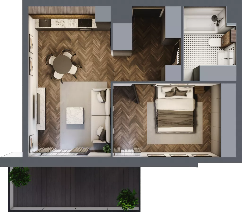 2 pokoje, mieszkanie 45,26 m², piętro 8, oferta nr A.M54, Paderewskiego 29, Katowice, Osiedle Paderewskiego-Muchowiec, Dolina Trzech Stawów, ul. Ignacego Paderewskiego 29