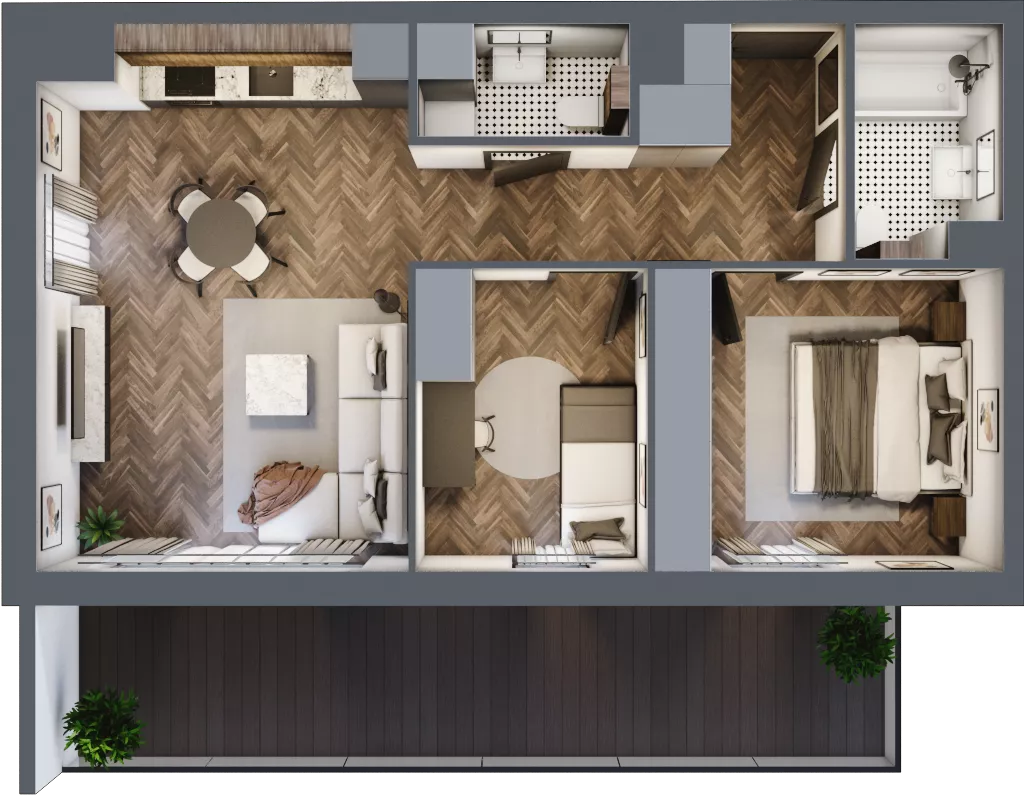 3 pokoje, mieszkanie 57,29 m², piętro 8, oferta nr A.M58, Paderewskiego 29, Katowice, Osiedle Paderewskiego-Muchowiec, Dolina Trzech Stawów, ul. Ignacego Paderewskiego 29