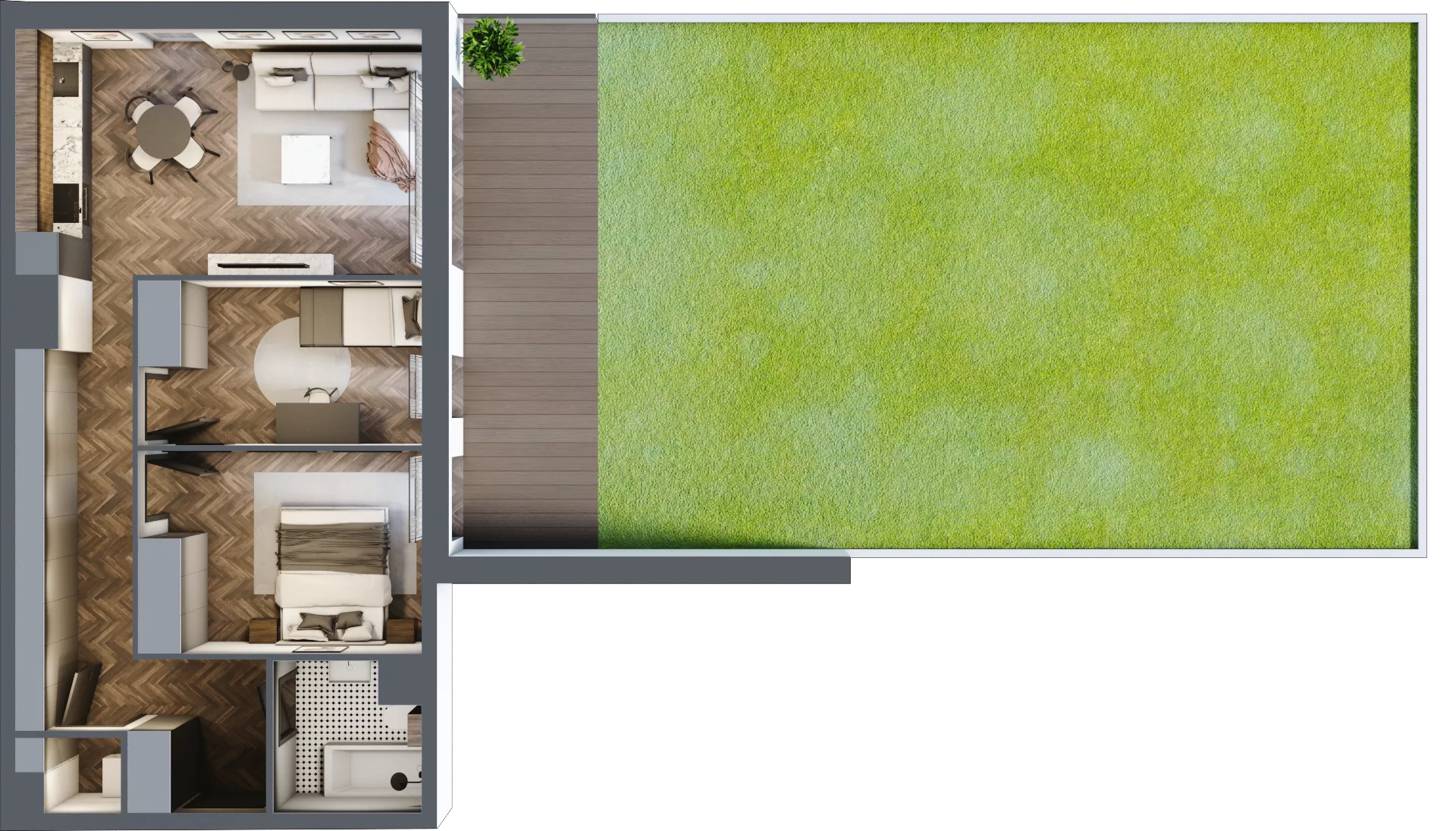 3 pokoje, mieszkanie 59,29 m², piętro 1, oferta nr B.M10, Paderewskiego 29, Katowice, Osiedle Paderewskiego-Muchowiec, Dolina Trzech Stawów, ul. Ignacego Paderewskiego 29