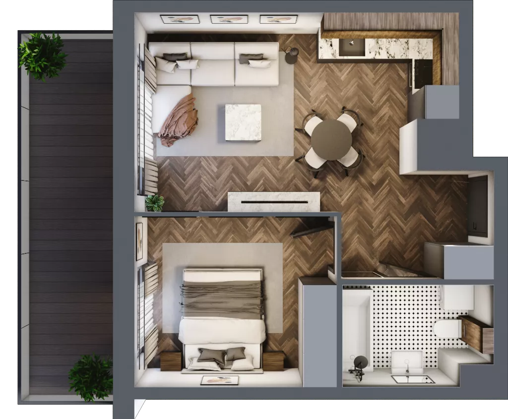 2 pokoje, mieszkanie 39,15 m², piętro 2, oferta nr B.M13, Paderewskiego 29, Katowice, Osiedle Paderewskiego-Muchowiec, Dolina Trzech Stawów, ul. Ignacego Paderewskiego 29