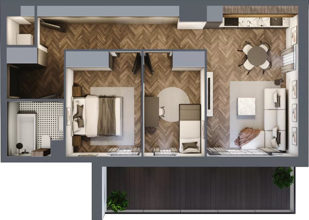 3 pokoje, mieszkanie 59,41 m², piętro 4, oferta nr B.M40, Paderewskiego 29, Katowice, Osiedle Paderewskiego-Muchowiec, Dolina Trzech Stawów, ul. Ignacego Paderewskiego 29