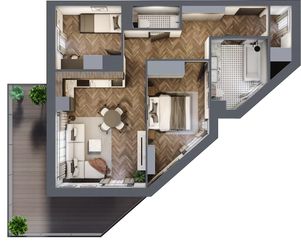3 pokoje, mieszkanie 58,71 m², piętro 5, oferta nr B.M48, Paderewskiego 29, Katowice, Osiedle Paderewskiego-Muchowiec, Dolina Trzech Stawów, ul. Ignacego Paderewskiego 29