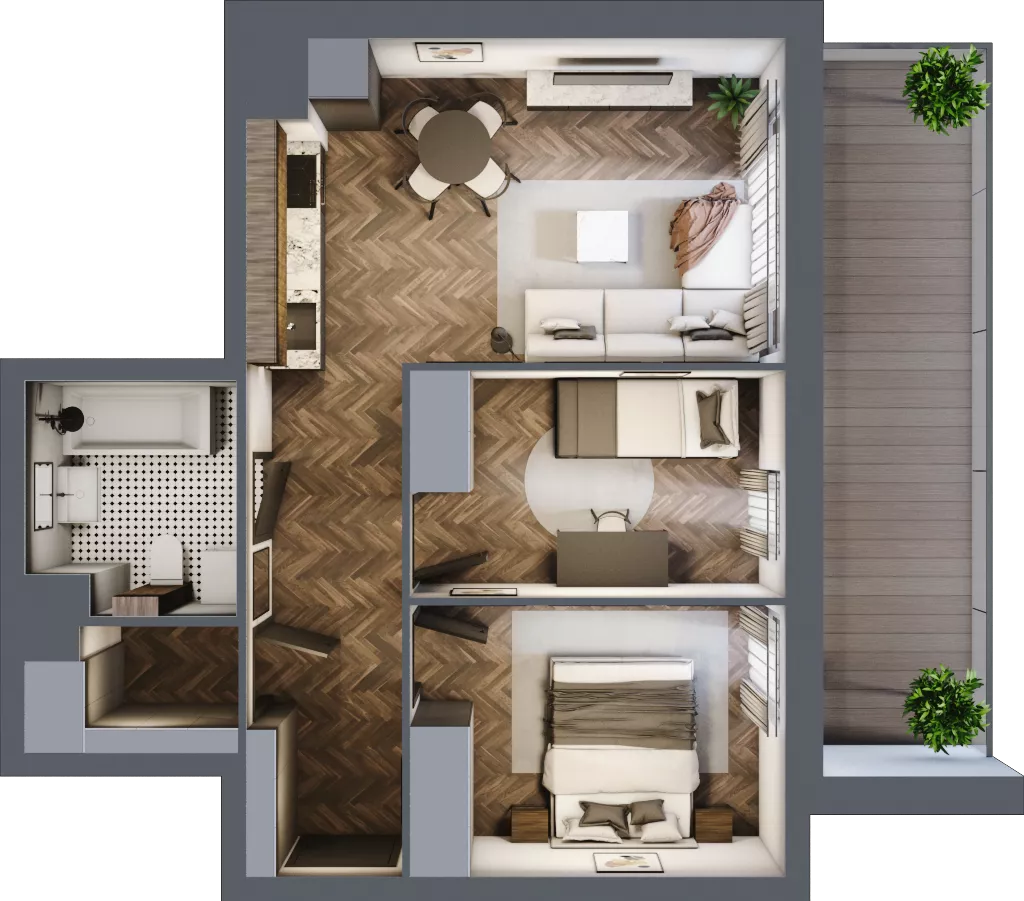 3 pokoje, mieszkanie 51,17 m², piętro 5, oferta nr B.M49, Paderewskiego 29, Katowice, Osiedle Paderewskiego-Muchowiec, Dolina Trzech Stawów, ul. Ignacego Paderewskiego 29