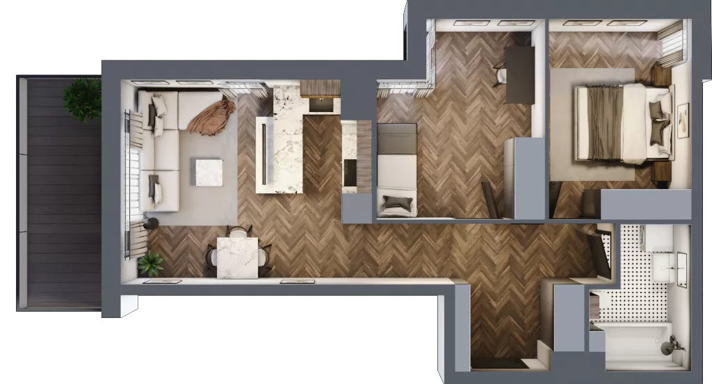 3 pokoje, mieszkanie 57,75 m², piętro 6, oferta nr B.M51, Paderewskiego 29, Katowice, Osiedle Paderewskiego-Muchowiec, Dolina Trzech Stawów, ul. Ignacego Paderewskiego 29
