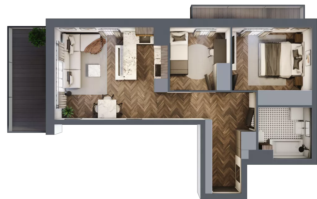 3 pokoje, mieszkanie 54,01 m², piętro 7, oferta nr B.M61, Paderewskiego 29, Katowice, Osiedle Paderewskiego-Muchowiec, Dolina Trzech Stawów, ul. Ignacego Paderewskiego 29