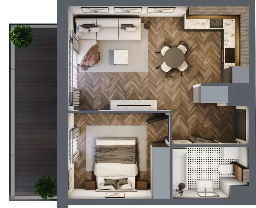 2 pokoje, mieszkanie 41,81 m², piętro 7, oferta nr B.M62, Paderewskiego 29, Katowice, Osiedle Paderewskiego-Muchowiec, Dolina Trzech Stawów, ul. Ignacego Paderewskiego 29