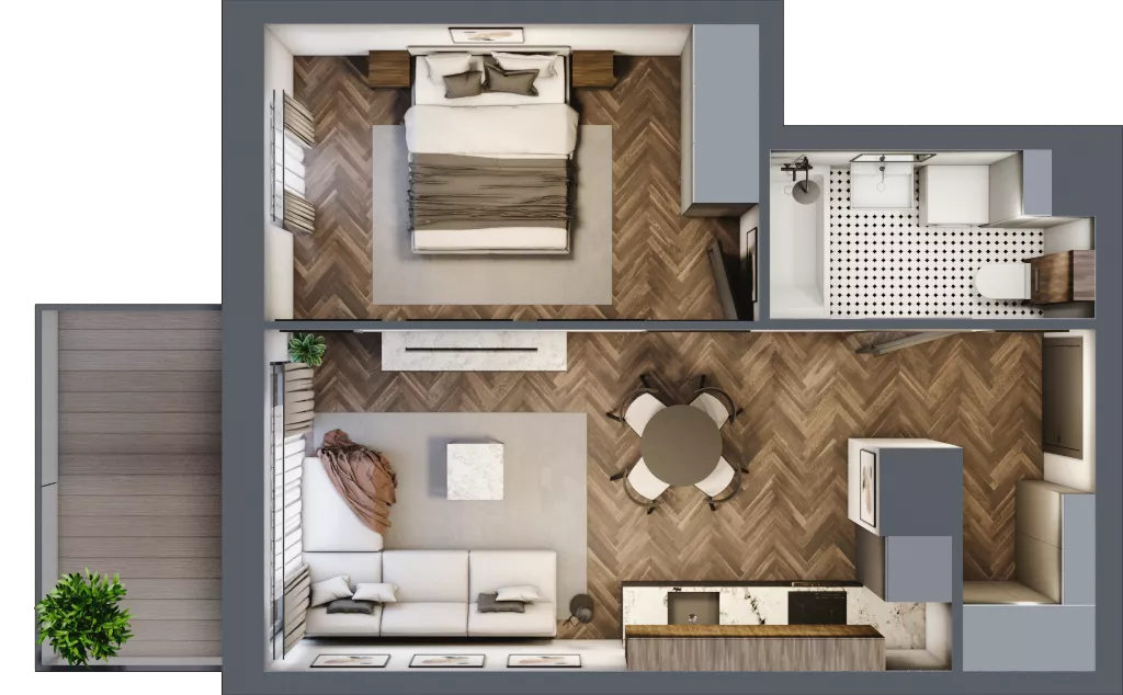 2 pokoje, mieszkanie 38,81 m², piętro 7, oferta nr B.M64, Paderewskiego 29, Katowice, Osiedle Paderewskiego-Muchowiec, Dolina Trzech Stawów, ul. Ignacego Paderewskiego 29