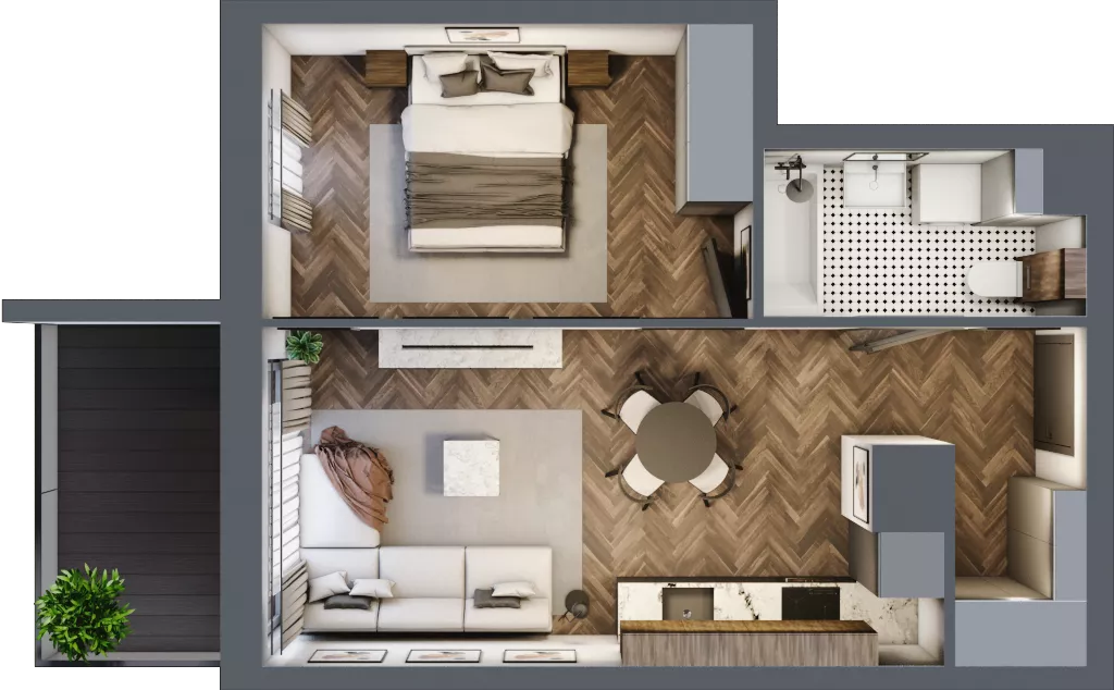 2 pokoje, mieszkanie 38,81 m², piętro 8, oferta nr B.M72, Paderewskiego 29, Katowice, Osiedle Paderewskiego-Muchowiec, Dolina Trzech Stawów, ul. Ignacego Paderewskiego 29