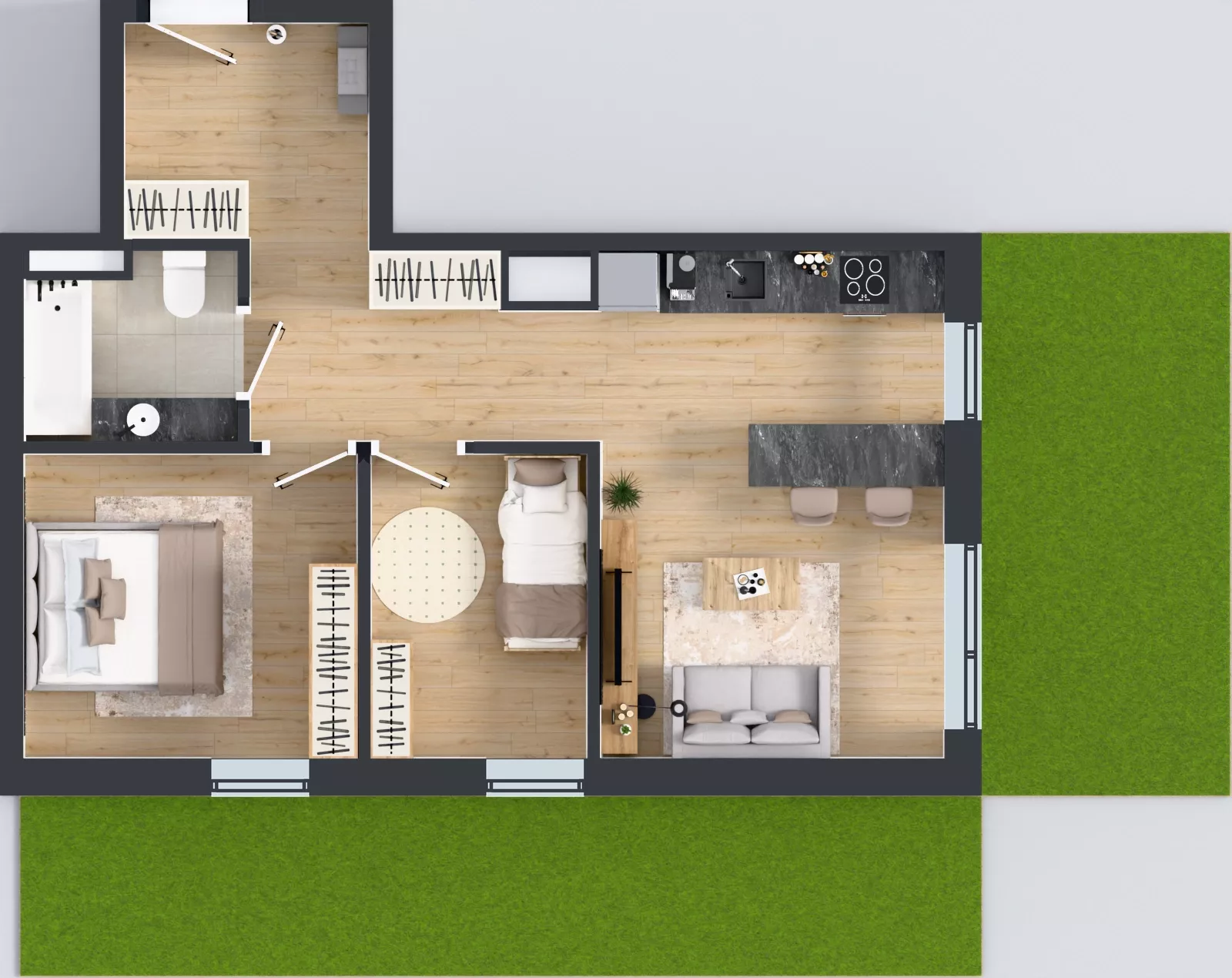 3 pokoje, mieszkanie 51,61 m², parter, oferta nr G7.06, Geometryczna 7, Warszawa, Białołęka, Grodzisk, ul. Geometryczna 7
