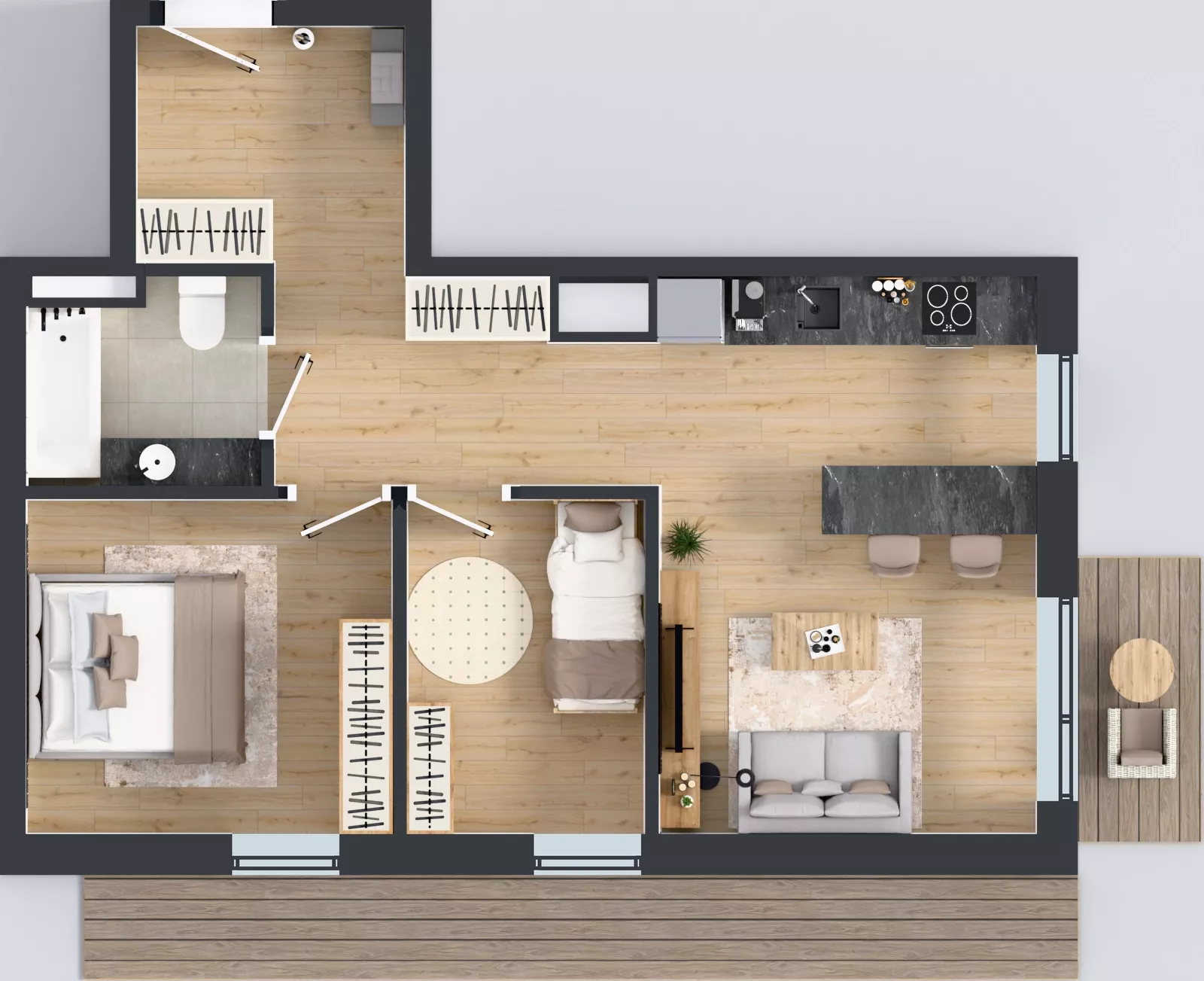 3 pokoje, mieszkanie 51,01 m², piętro 2, oferta nr G7.51, Geometryczna 7, Warszawa, Białołęka, Grodzisk, ul. Geometryczna 7
