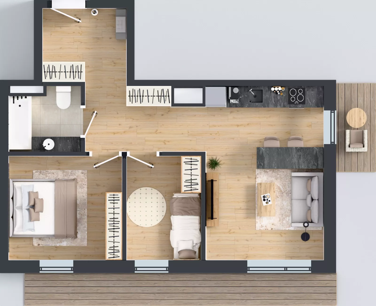 3 pokoje, mieszkanie 51,01 m², piętro 1, oferta nr G7.43, Geometryczna 7, Warszawa, Białołęka, Grodzisk, ul. Geometryczna 7