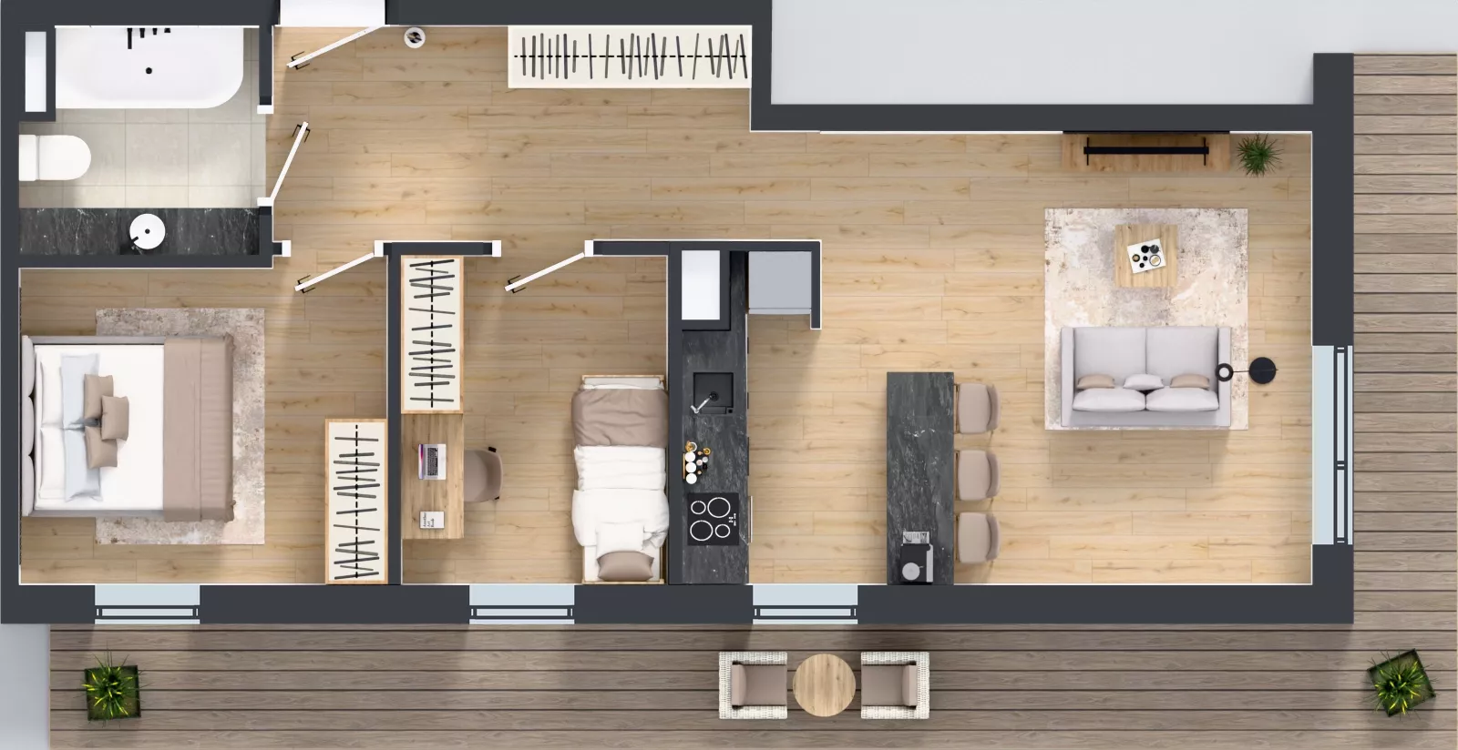 3 pokoje, mieszkanie 57,34 m², piętro 3, oferta nr G7.60, Geometryczna 7, Warszawa, Białołęka, Grodzisk, ul. Geometryczna 7