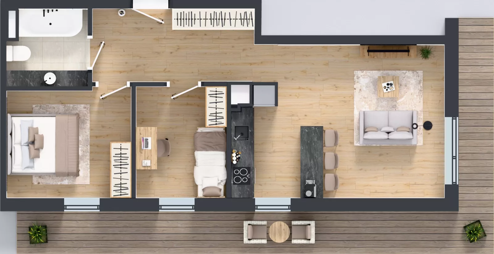 3 pokoje, mieszkanie 57,45 m², piętro 2, oferta nr G7.52, Geometryczna 7, Warszawa, Białołęka, Grodzisk, ul. Geometryczna 7
