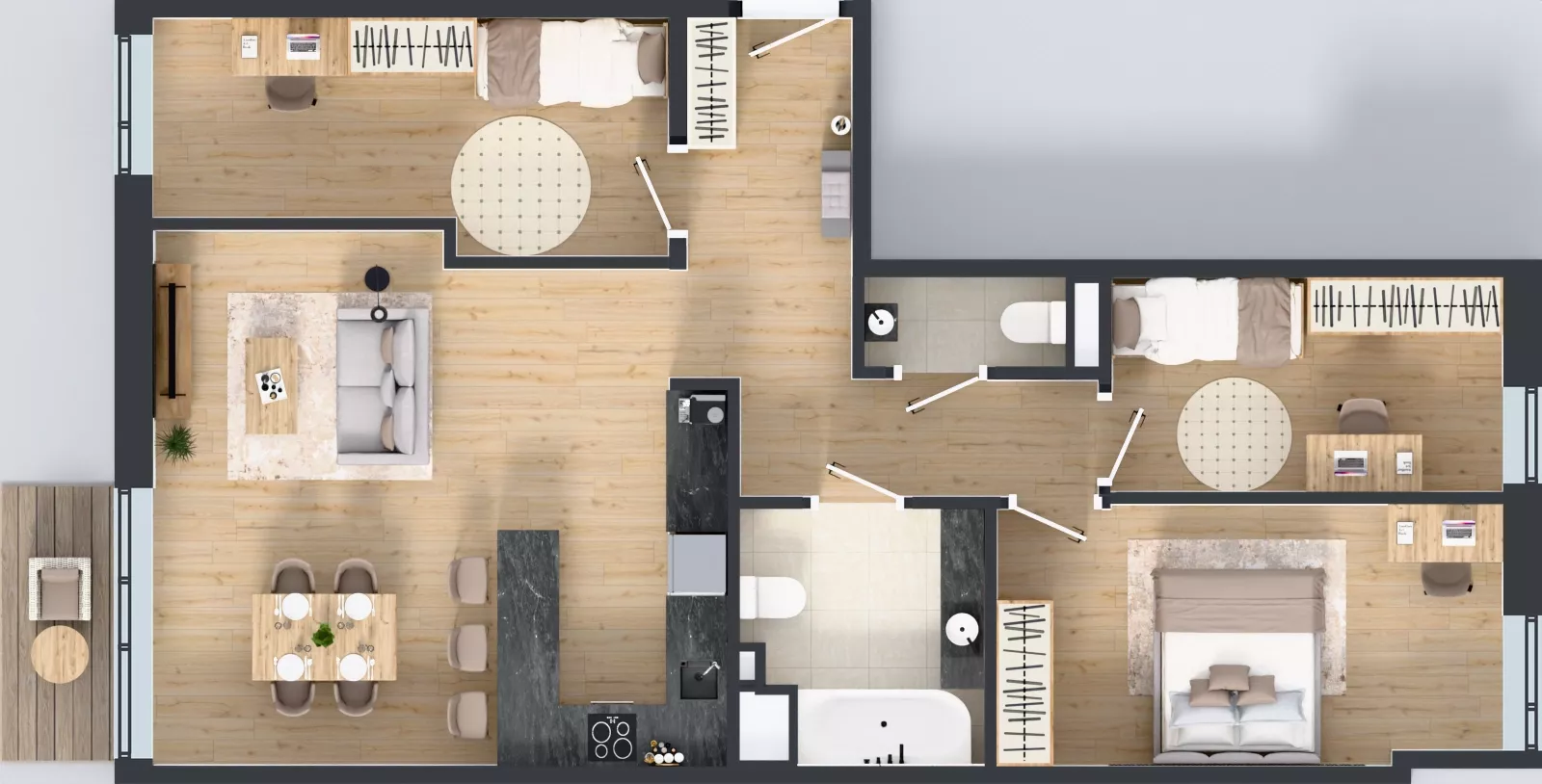 4 pokoje, mieszkanie 84,24 m², piętro 3, oferta nr G7.56, Geometryczna 7, Warszawa, Białołęka, Grodzisk, ul. Geometryczna 7
