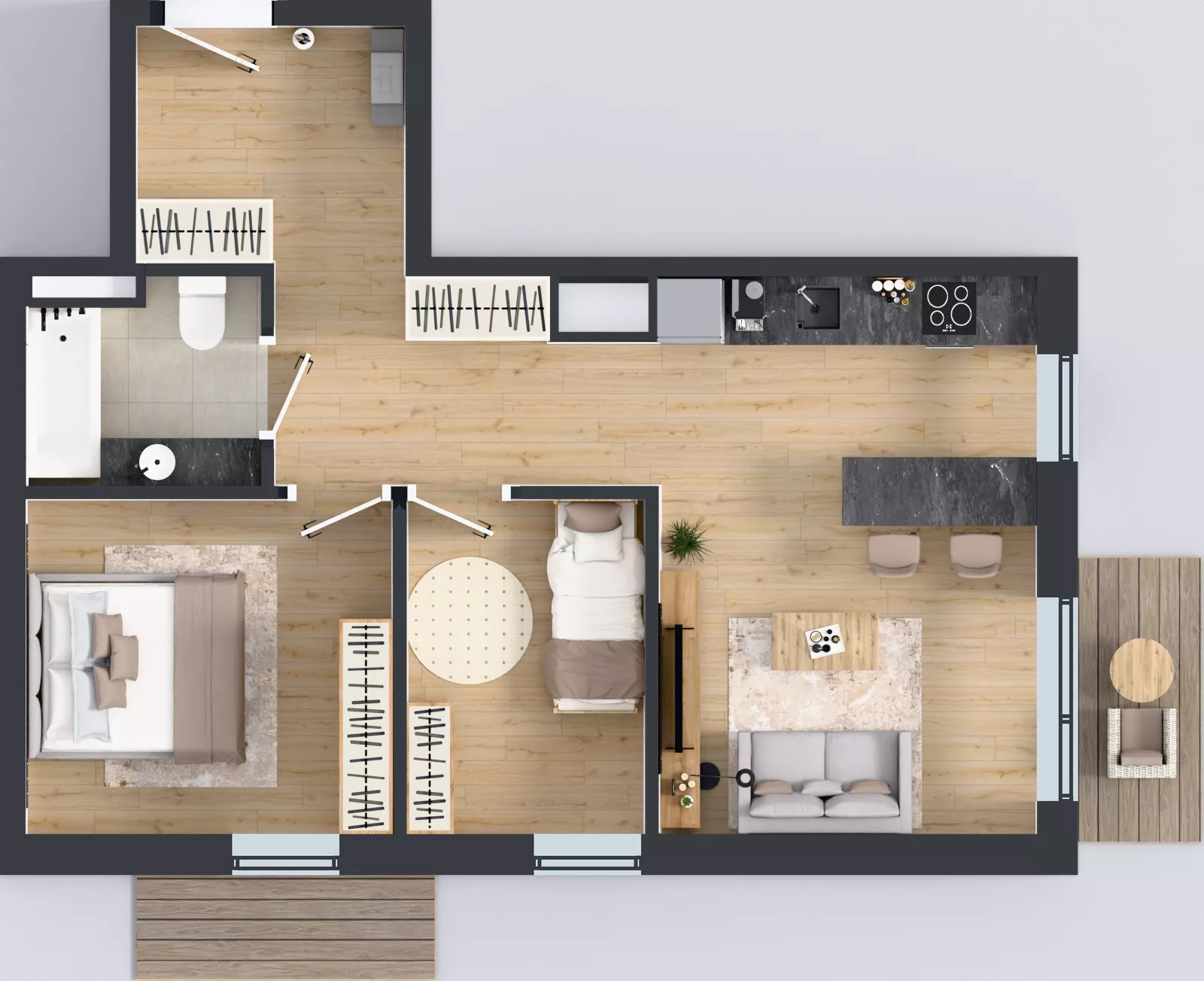 3 pokoje, mieszkanie 51,01 m², piętro 2, oferta nr G7.20, Geometryczna 7, Warszawa, Białołęka, Grodzisk, ul. Geometryczna 7