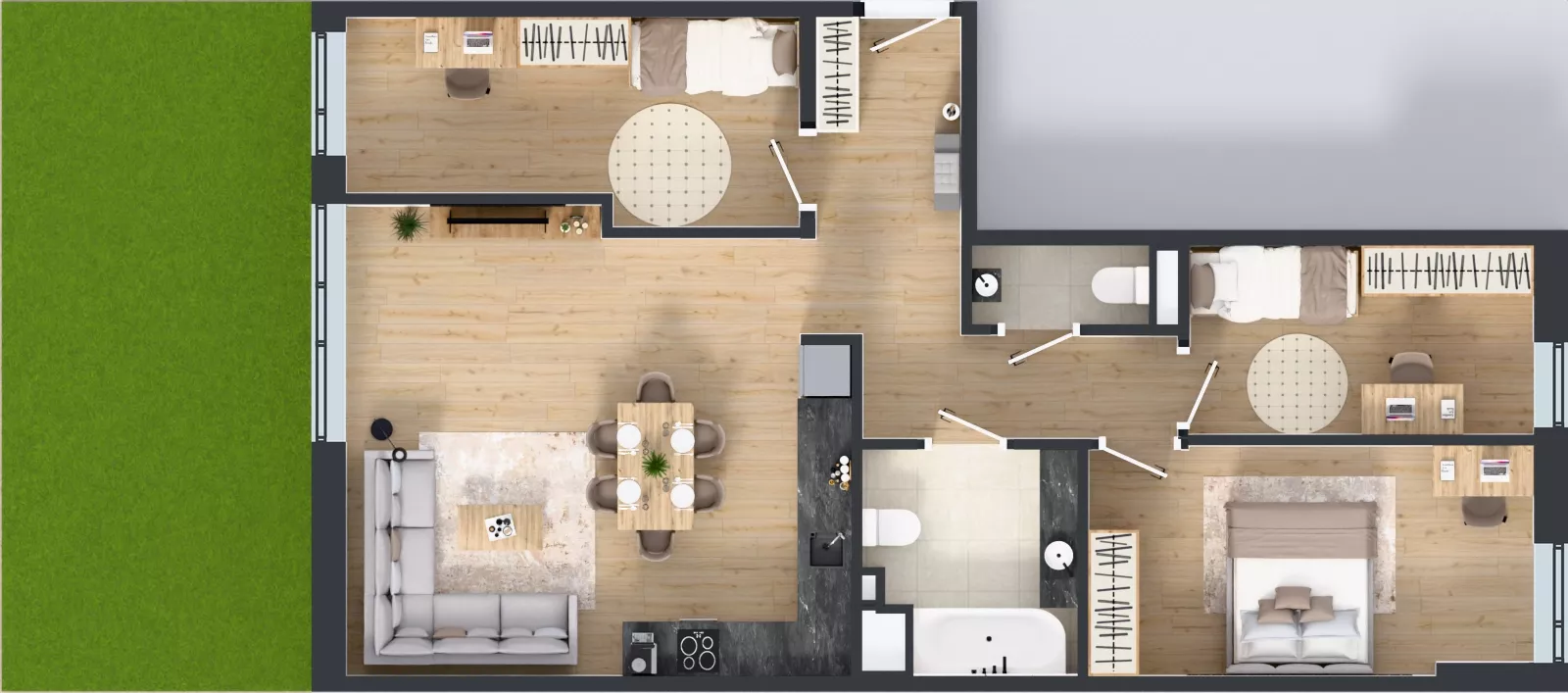 4 pokoje, mieszkanie 85,35 m², parter, oferta nr G7.32, Geometryczna 7, Warszawa, Białołęka, Grodzisk, ul. Geometryczna 7