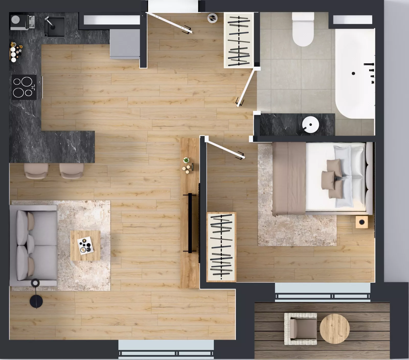2 pokoje, mieszkanie 42,04 m², piętro 3, oferta nr G7.23, Geometryczna 7, Warszawa, Białołęka, Grodzisk, ul. Geometryczna 7