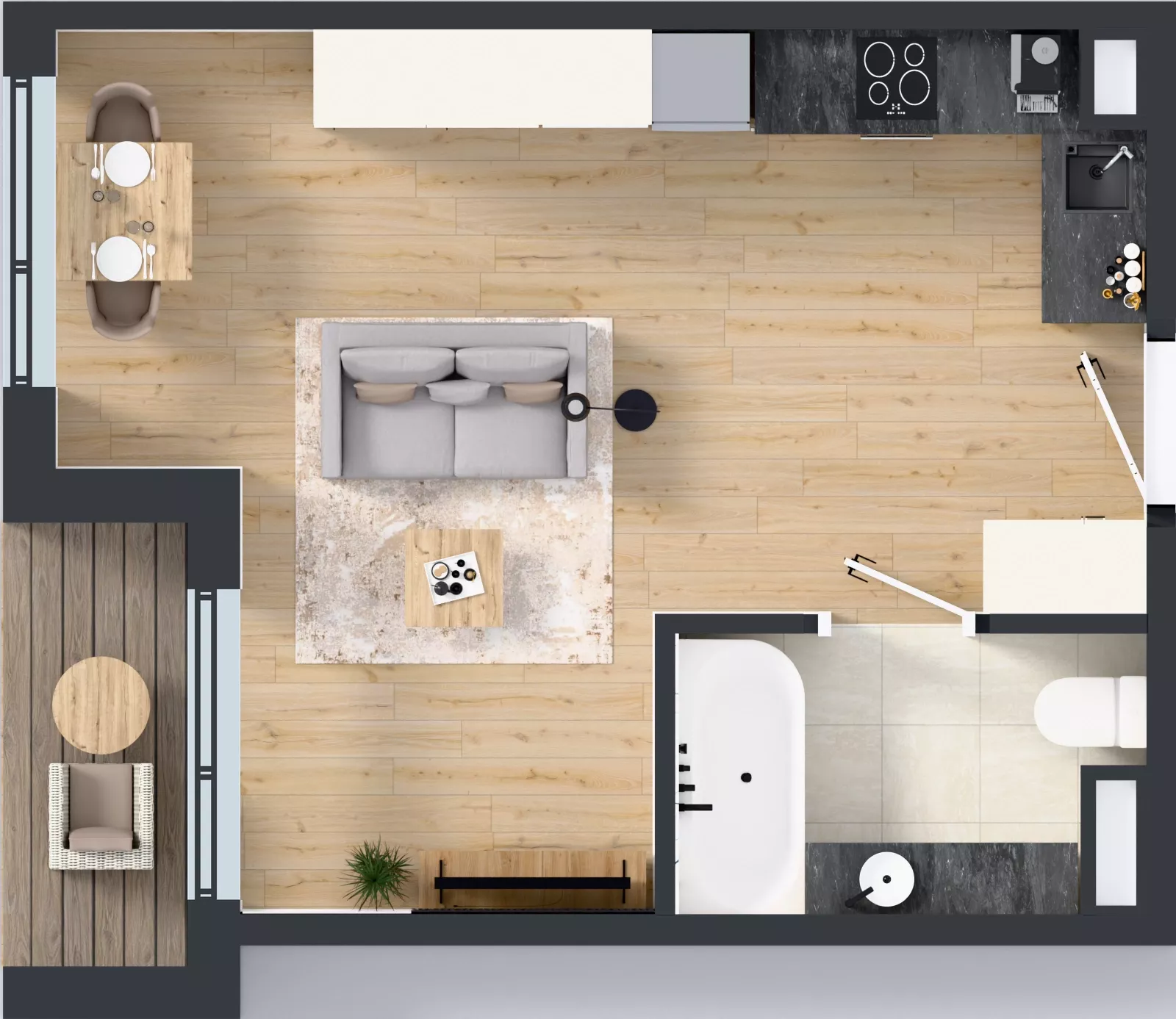 1 pokój, mieszkanie 31,52 m², parter, oferta nr G7.02, Geometryczna 7, Warszawa, Białołęka, Grodzisk, ul. Geometryczna 7