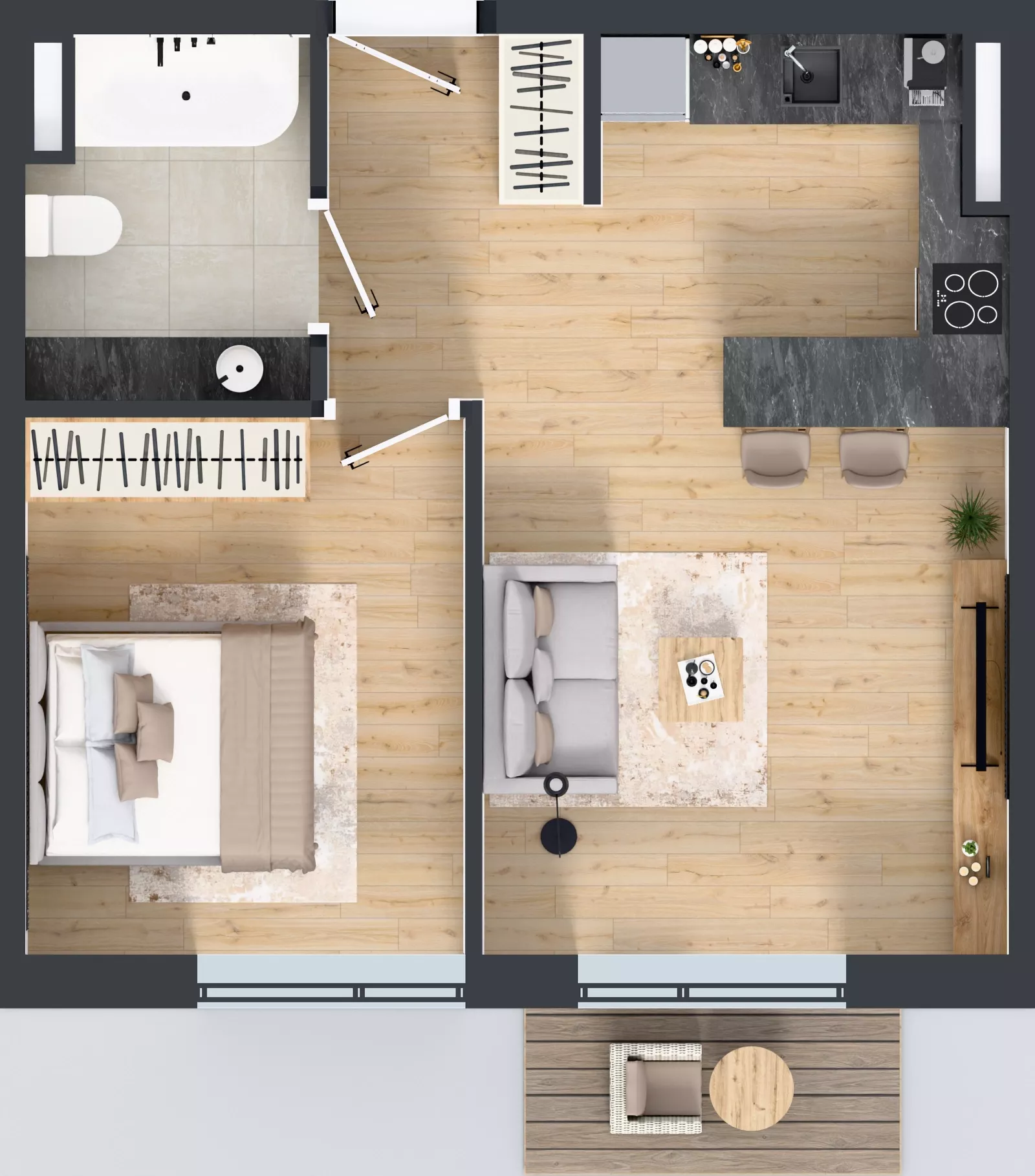 2 pokoje, mieszkanie 43,39 m², piętro 2, oferta nr G7.18, Geometryczna 7, Warszawa, Białołęka, Grodzisk, ul. Geometryczna 7