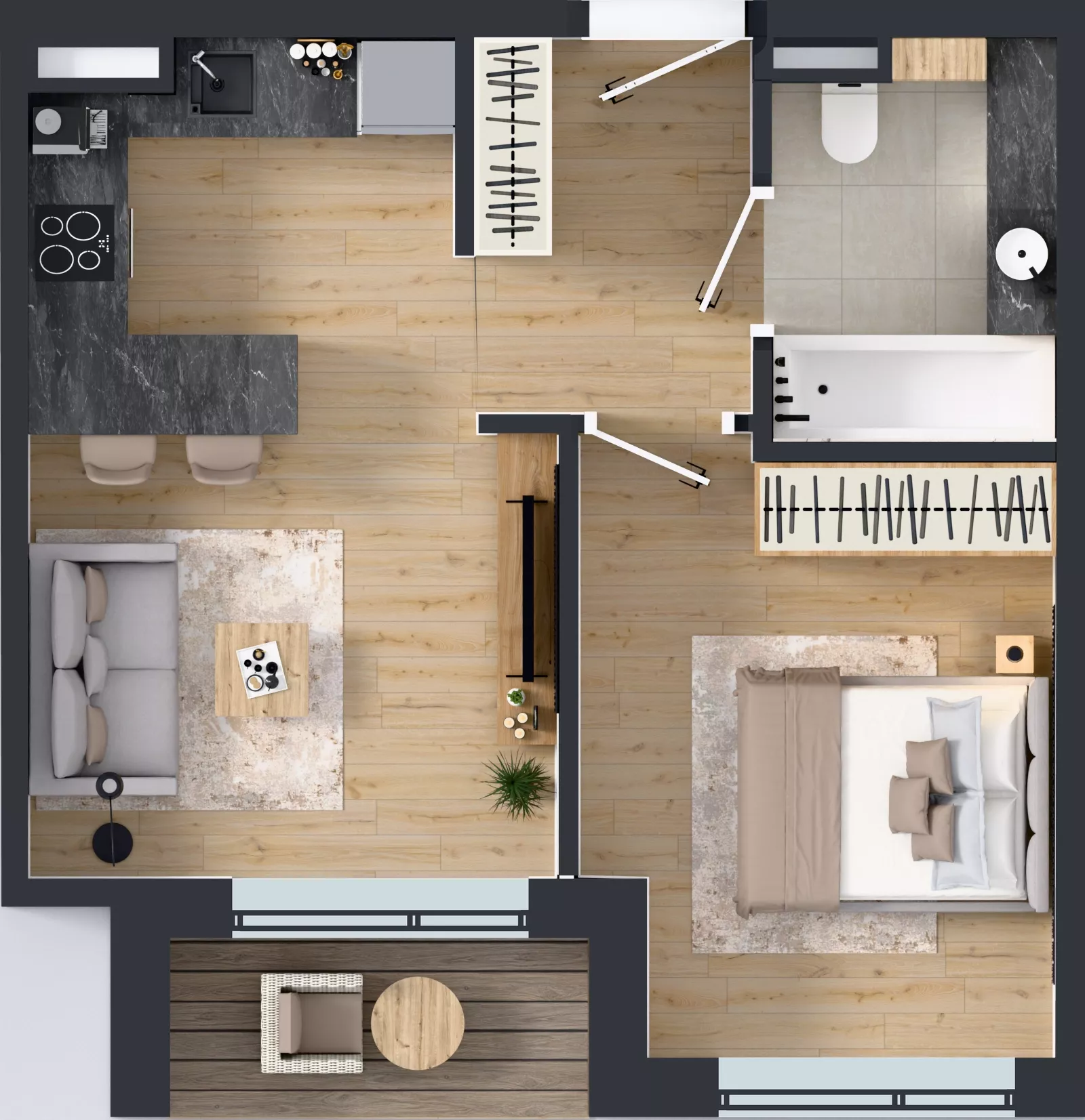 2 pokoje, mieszkanie 36,48 m², piętro 1, oferta nr G7.38, Geometryczna 7, Warszawa, Białołęka, Grodzisk, ul. Geometryczna 7