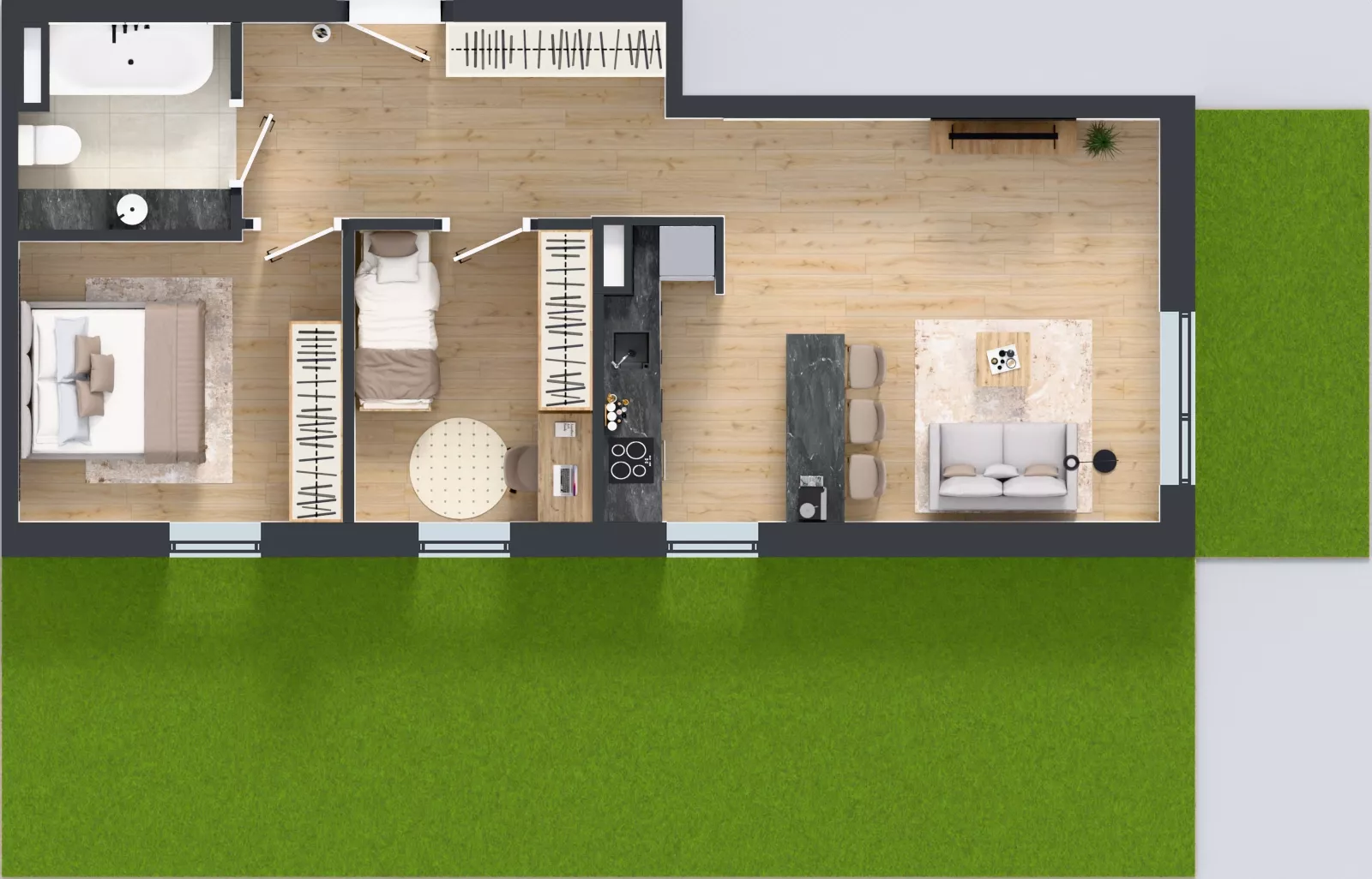 3 pokoje, mieszkanie 58,90 m², parter, oferta nr G7.07, Geometryczna 7, Warszawa, Białołęka, Grodzisk, ul. Geometryczna 7
