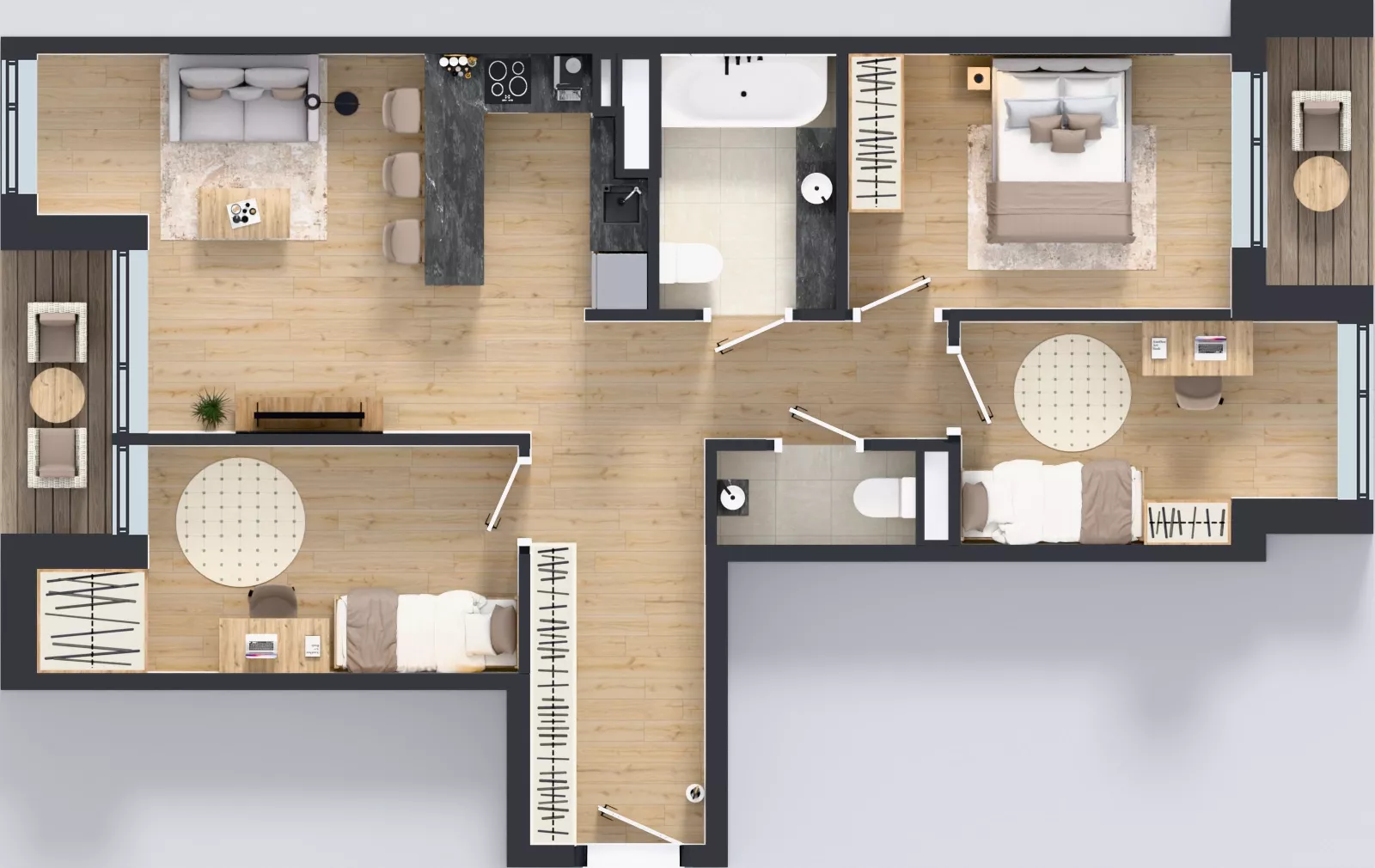 4 pokoje, mieszkanie 73,38 m², piętro 3, oferta nr G7.22, Geometryczna 7, Warszawa, Białołęka, Grodzisk, ul. Geometryczna 7