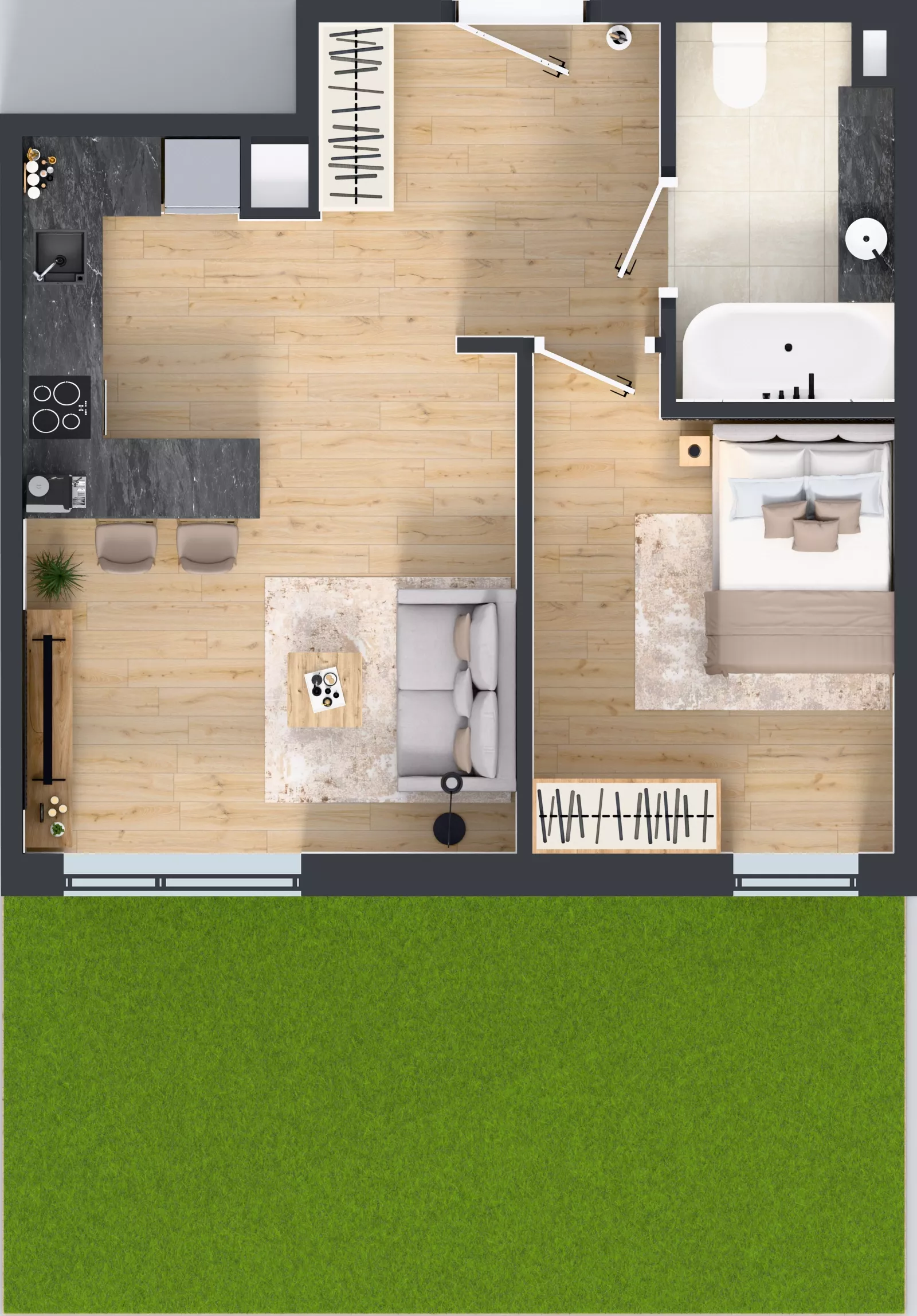 2 pokoje, mieszkanie 42,19 m², parter, oferta nr G7.34, Geometryczna 7, Warszawa, Białołęka, Grodzisk, ul. Geometryczna 7