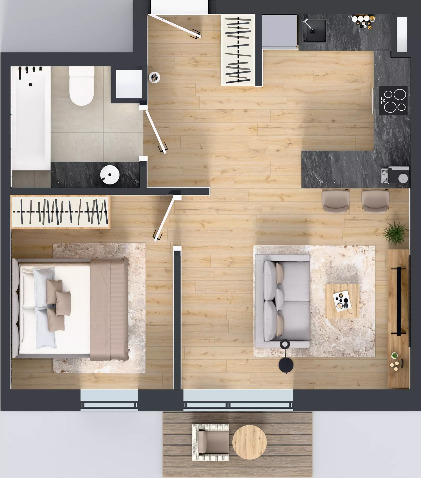 2 pokoje, mieszkanie 41,42 m², piętro 1, oferta nr G7.42, Geometryczna 7, Warszawa, Białołęka, Grodzisk, ul. Geometryczna 7