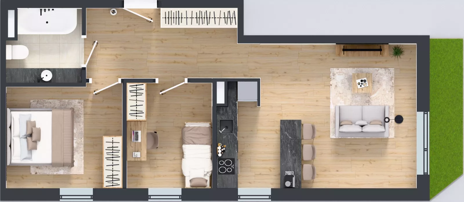3 pokoje, mieszkanie 58,17 m², parter, oferta nr G7.36, Geometryczna 7, Warszawa, Białołęka, Grodzisk, ul. Geometryczna 7