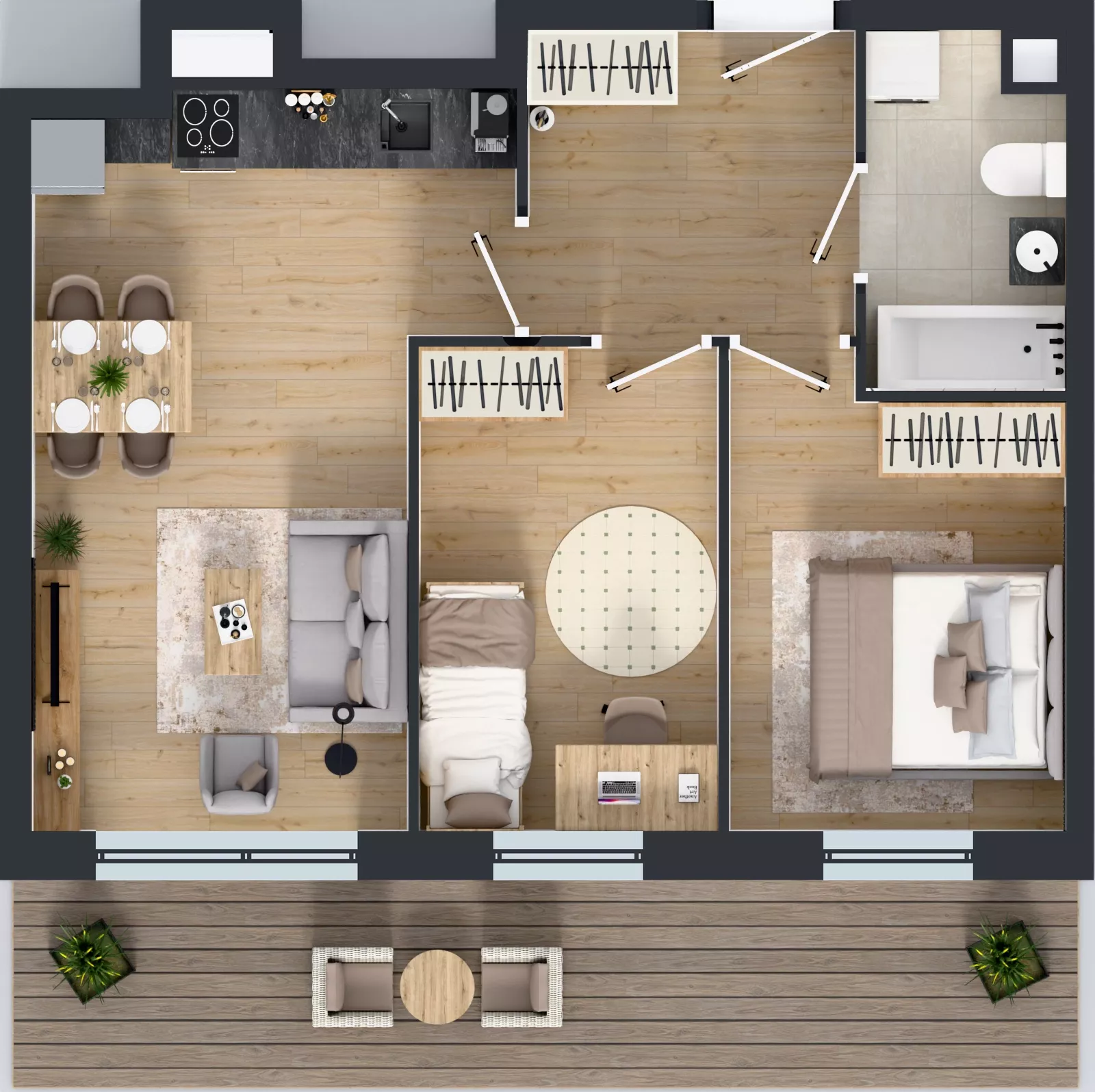 3 pokoje, mieszkanie 48,25 m², piętro 2, oferta nr Z7.14, Osiedle Zbytki II, Warszawa, Białołęka, Nowodwory, ul. Zbytki 7