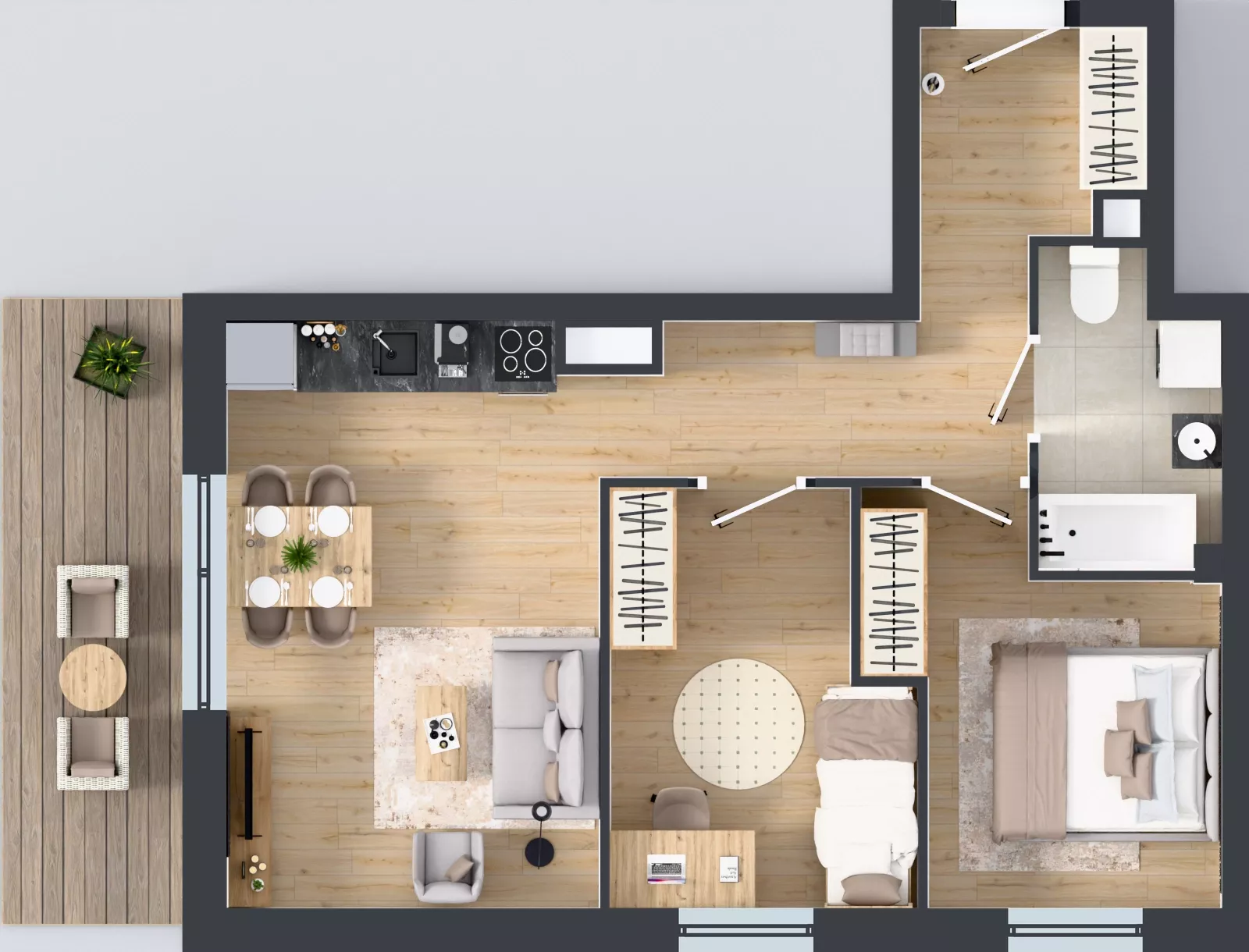 3 pokoje, mieszkanie 52,01 m², piętro 4, oferta nr Z7.26, Osiedle Zbytki II, Warszawa, Białołęka, Nowodwory, ul. Zbytki 7