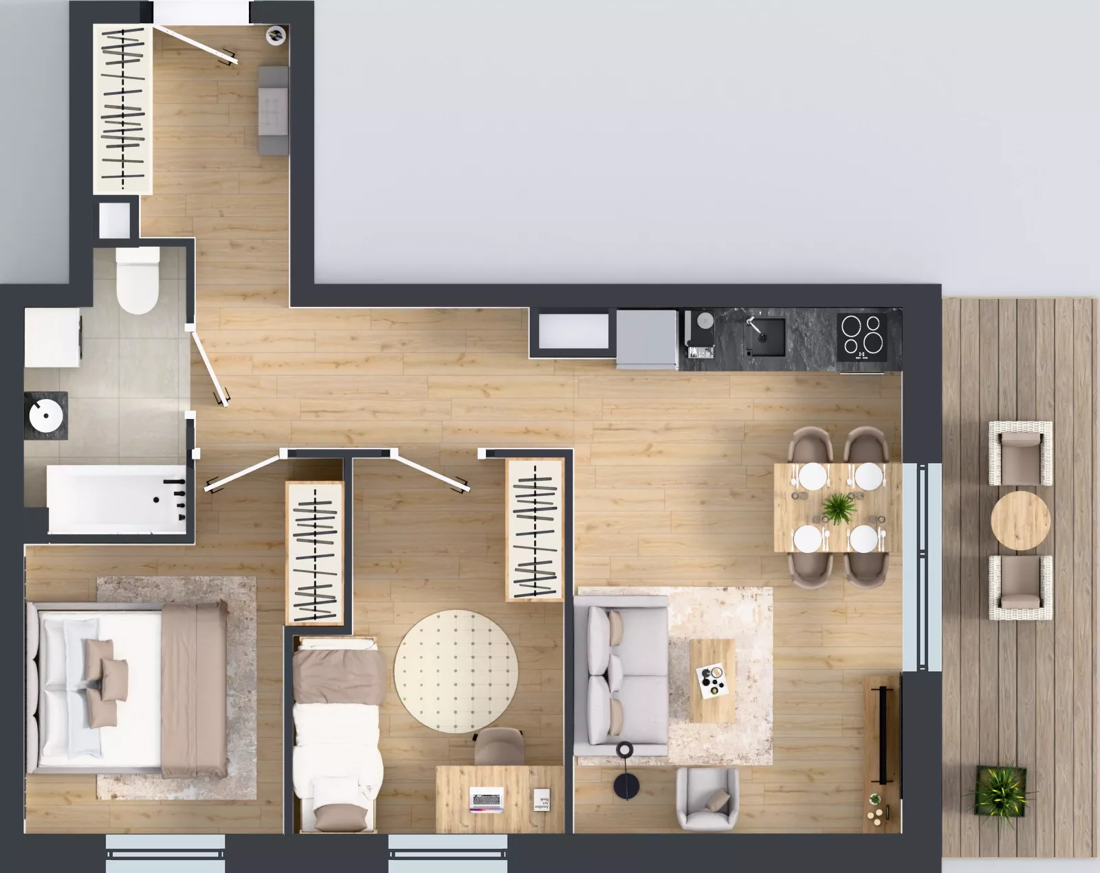 3 pokoje, mieszkanie 53,04 m², piętro 2, oferta nr Z7.16, Osiedle Zbytki II, Warszawa, Białołęka, Nowodwory, ul. Zbytki 7