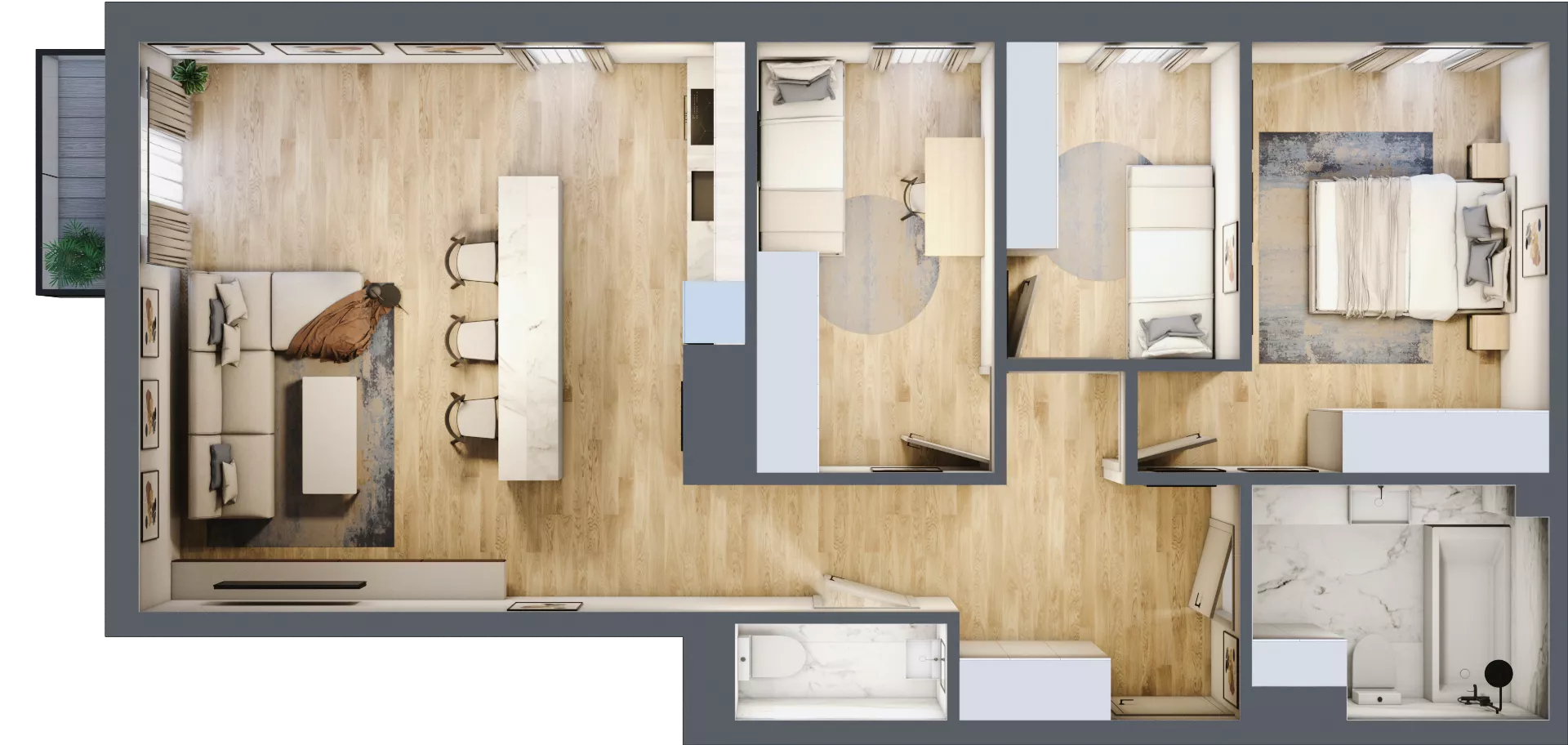 4 pokoje, mieszkanie 79,09 m², piętro 3, oferta nr G5A.27, Geometryczna 5A, Warszawa, Białołęka, Grodzisk, ul. Geometryczna 5, 5A