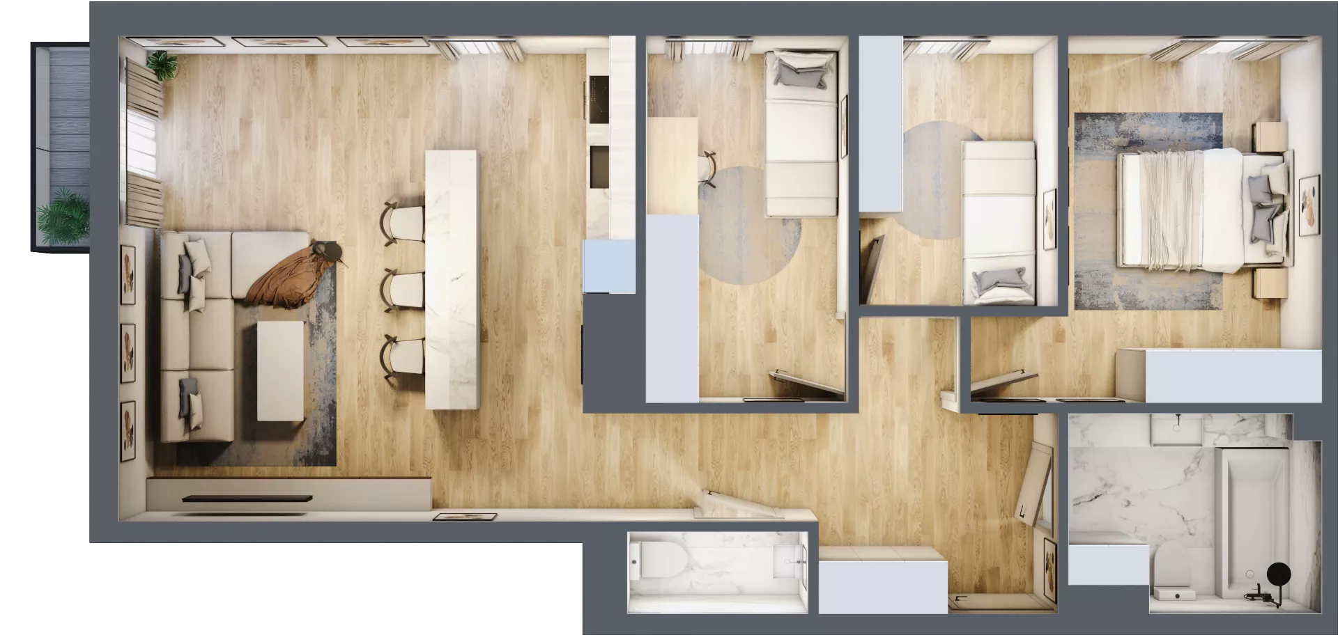 4 pokoje, mieszkanie 79,26 m², piętro 3, oferta nr G5A.53, Geometryczna 5A, Warszawa, Białołęka, Grodzisk, ul. Geometryczna 5, 5A