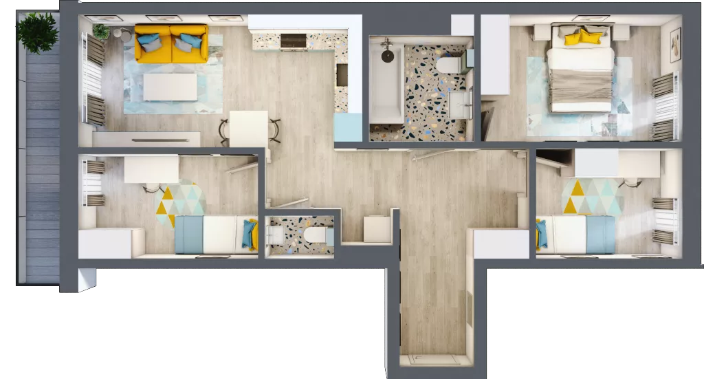 4 pokoje, mieszkanie 66,43 m², piętro 2, oferta nr G5B.19, Geometryczna 5B, Warszawa, Białołęka, Grodzisk, ul. Geometryczna 5B