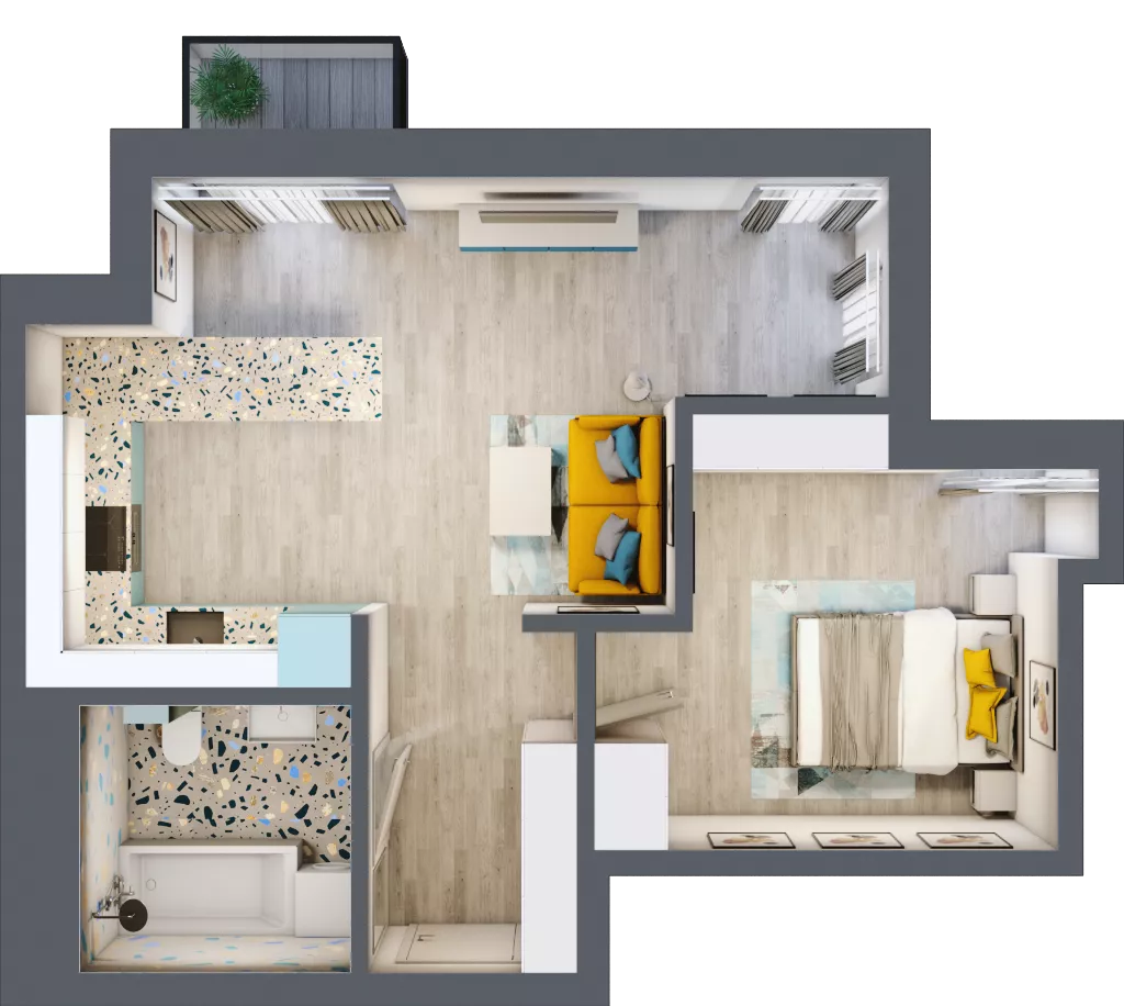 2 pokoje, mieszkanie 45,00 m², piętro 3, oferta nr G5B.74, Geometryczna 5B, Warszawa, Białołęka, Grodzisk, ul. Geometryczna 5B