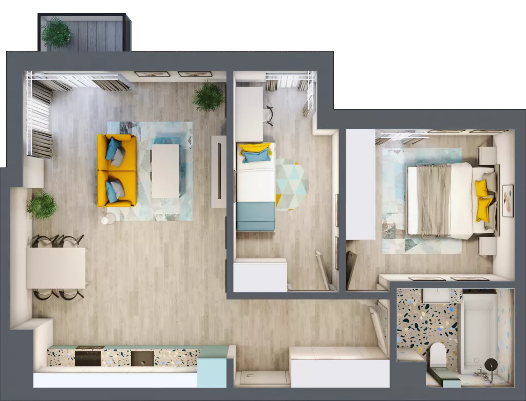 3 pokoje, mieszkanie 60,06 m², piętro 3, oferta nr G5B.80, Geometryczna 5B, Warszawa, Białołęka, Grodzisk, ul. Geometryczna 5B